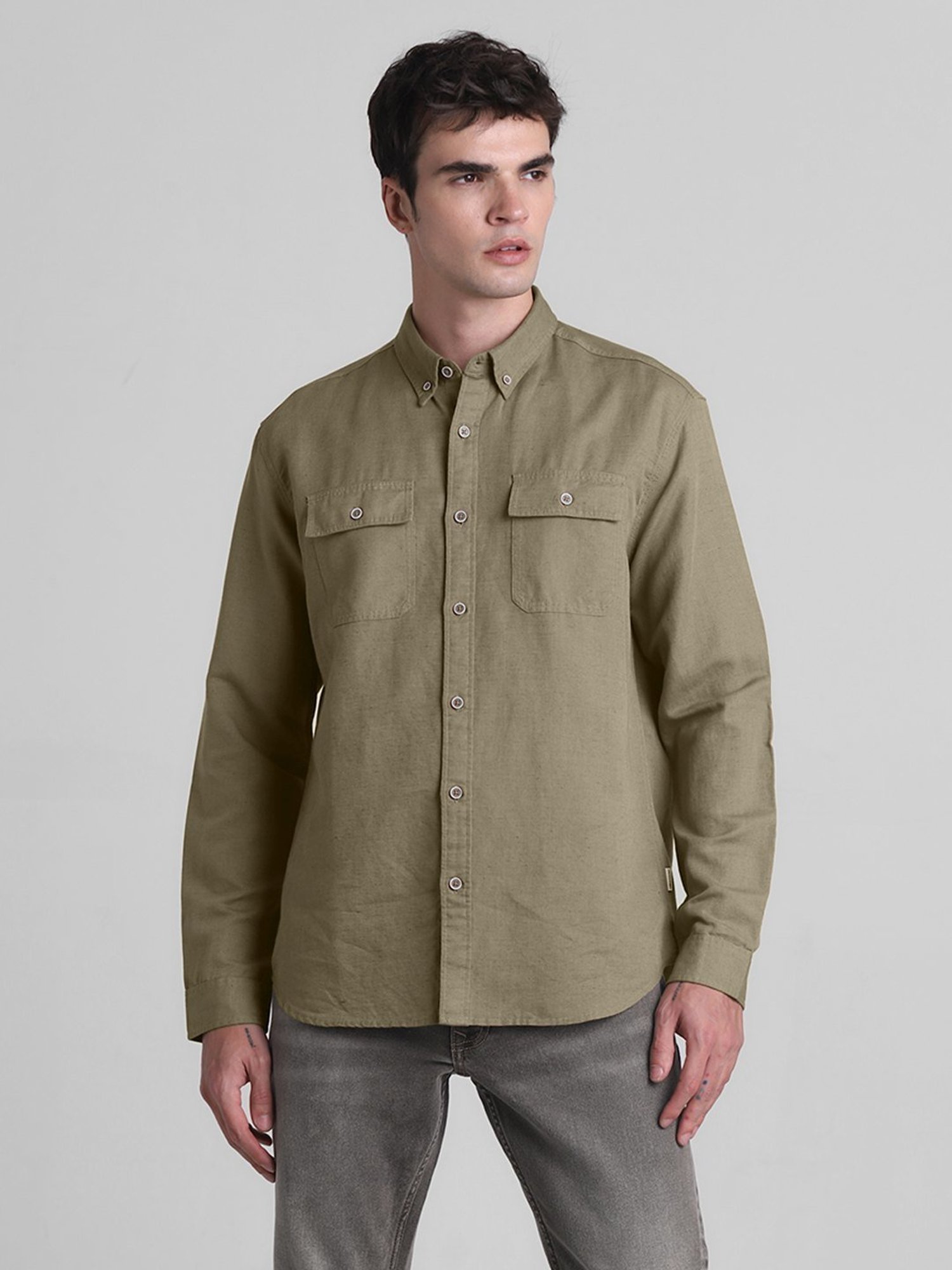 Jack & Jones Sepia Tint Linen Slim Fit Shirt