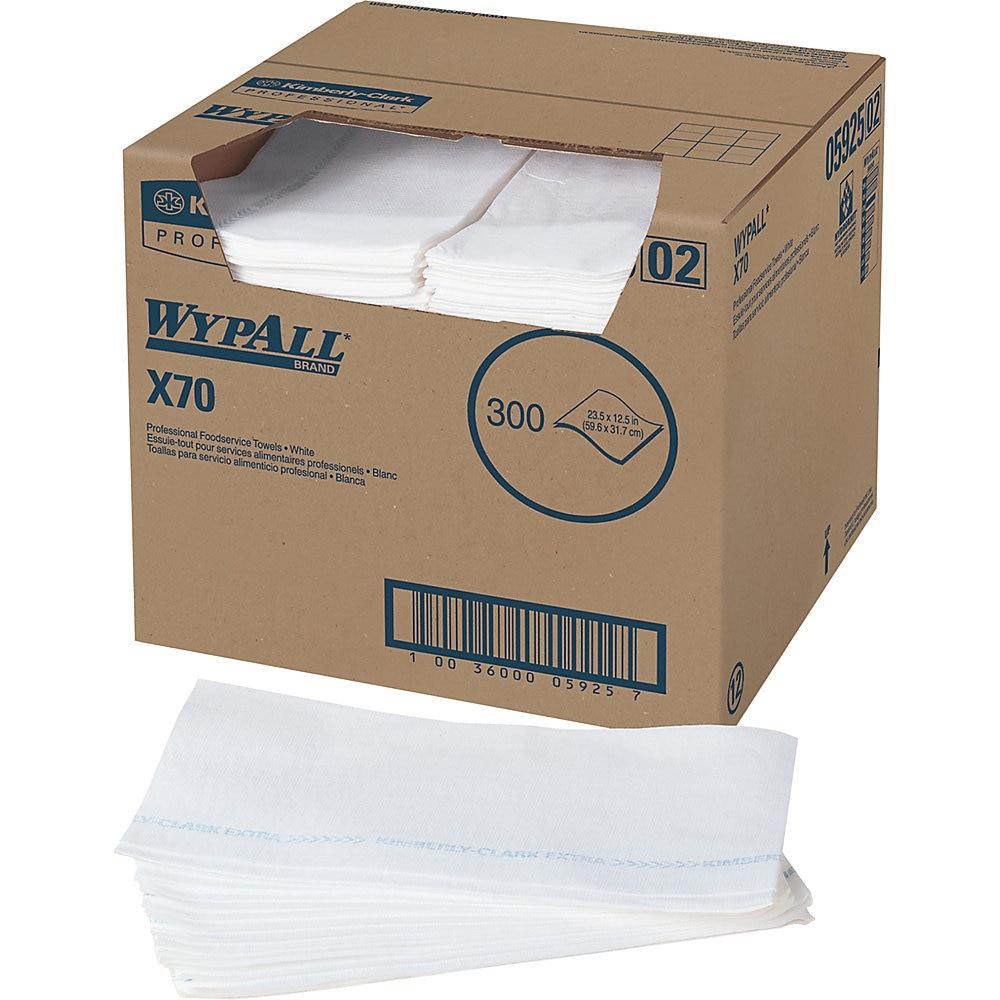 WypAll X70 Wipers Kimfresh Antimicrobial 12 1/2 x 23 1/2 White 300/Box 05925