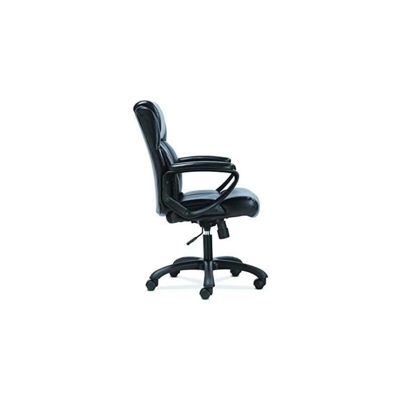 BSXVST305 Sadie Leather Executive Computer/Office Arms-Ergonomic Swivel Chair (HVST305), Black