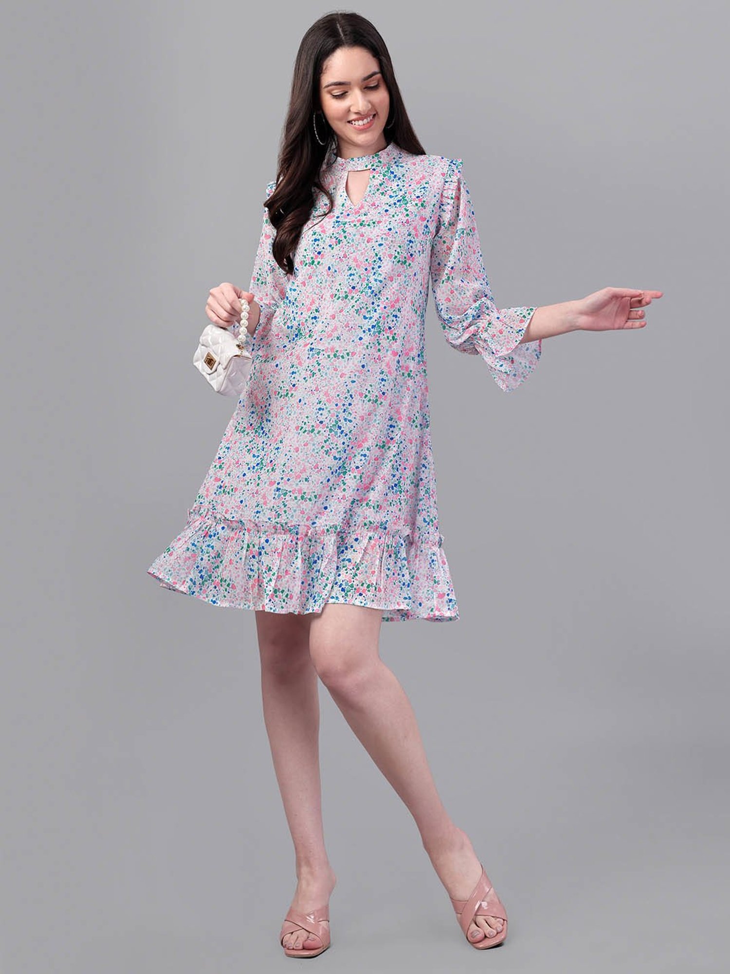 MASAKALI.CO Multicolor Printed A Line Dress