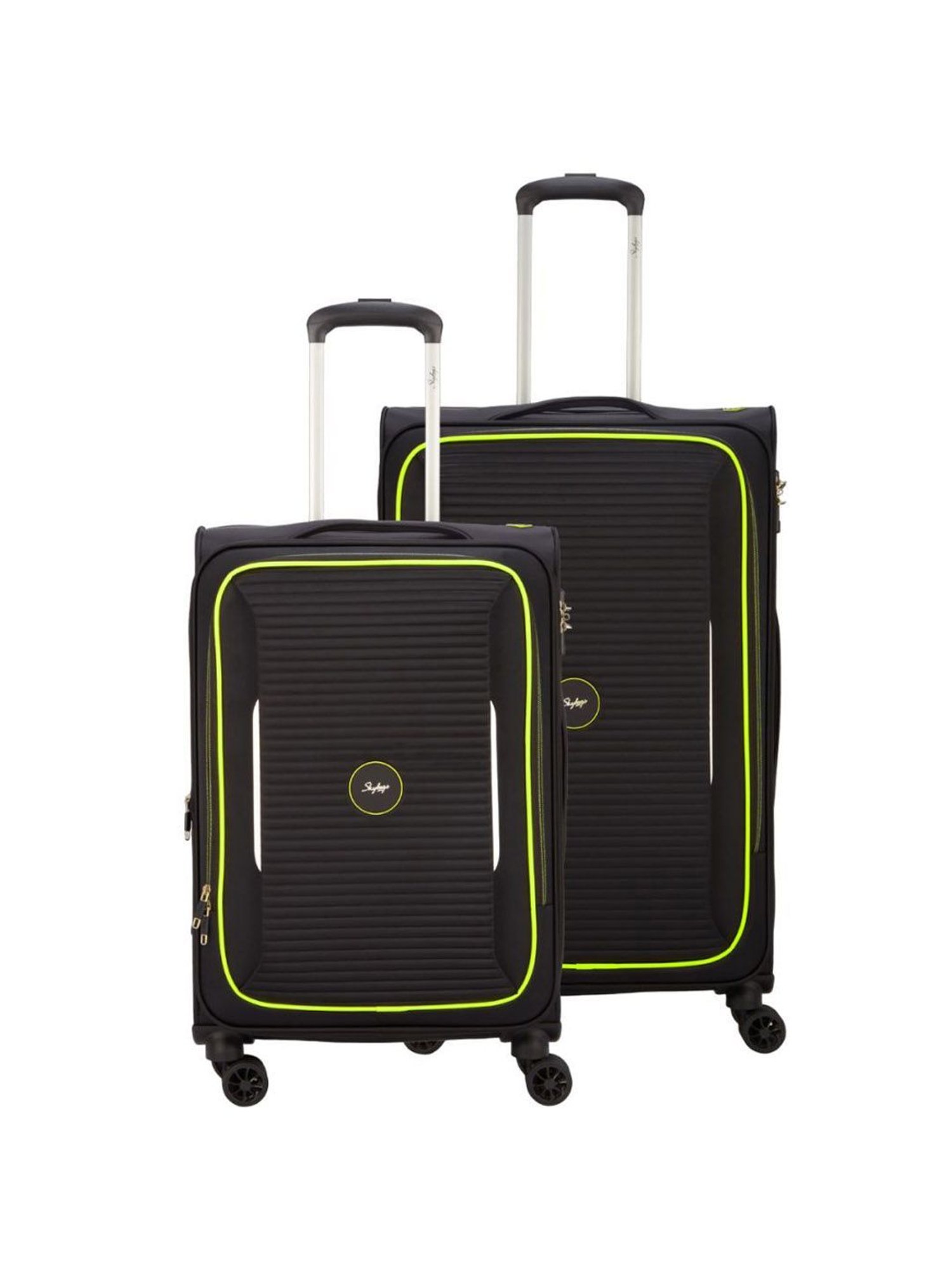 Skybags Chrysal Black Textured Trolley Bag Pack of 2 - 66 cm & 77 cm