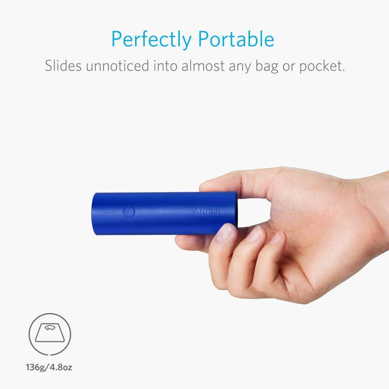 Anker PowerCore 5000 Portable Charger, Ultra-Compact External Battery with Fast-Charging Technology, Power Bank for iPhone, iPad, Samsung Galaxy and more