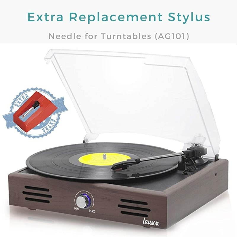 JTF536 Record Player Turntable USB for Vinyl Records 3 Speed Belt Driven Vintage Record Player VinyltoMP3 Stereo Built in Speakers Lp Phonograph RCA Output Natural Wood Effect Wengue