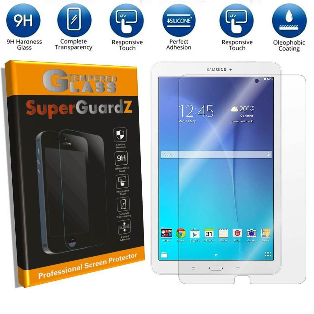 [2-PACK] For Samsung Galaxy Tab E 9.6 - SuperGuardZ Tempered Glass Screen Protector, 9H, 0.3mm, 2.5D Round Edge, Anti-Scratch, Anti-Bubble