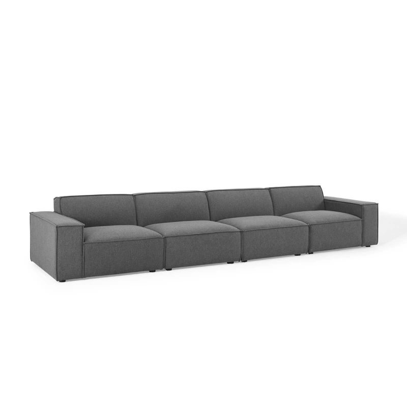 4pc Restore Sectional Sofa with Ottoman Charcoal - Modway