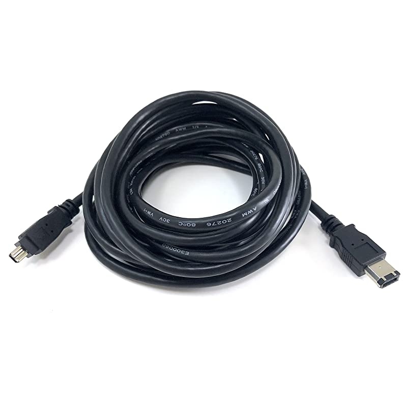 Inc 15 feet Firewire IEEE 1394 6 Pin to 4 Pin Cable E07218