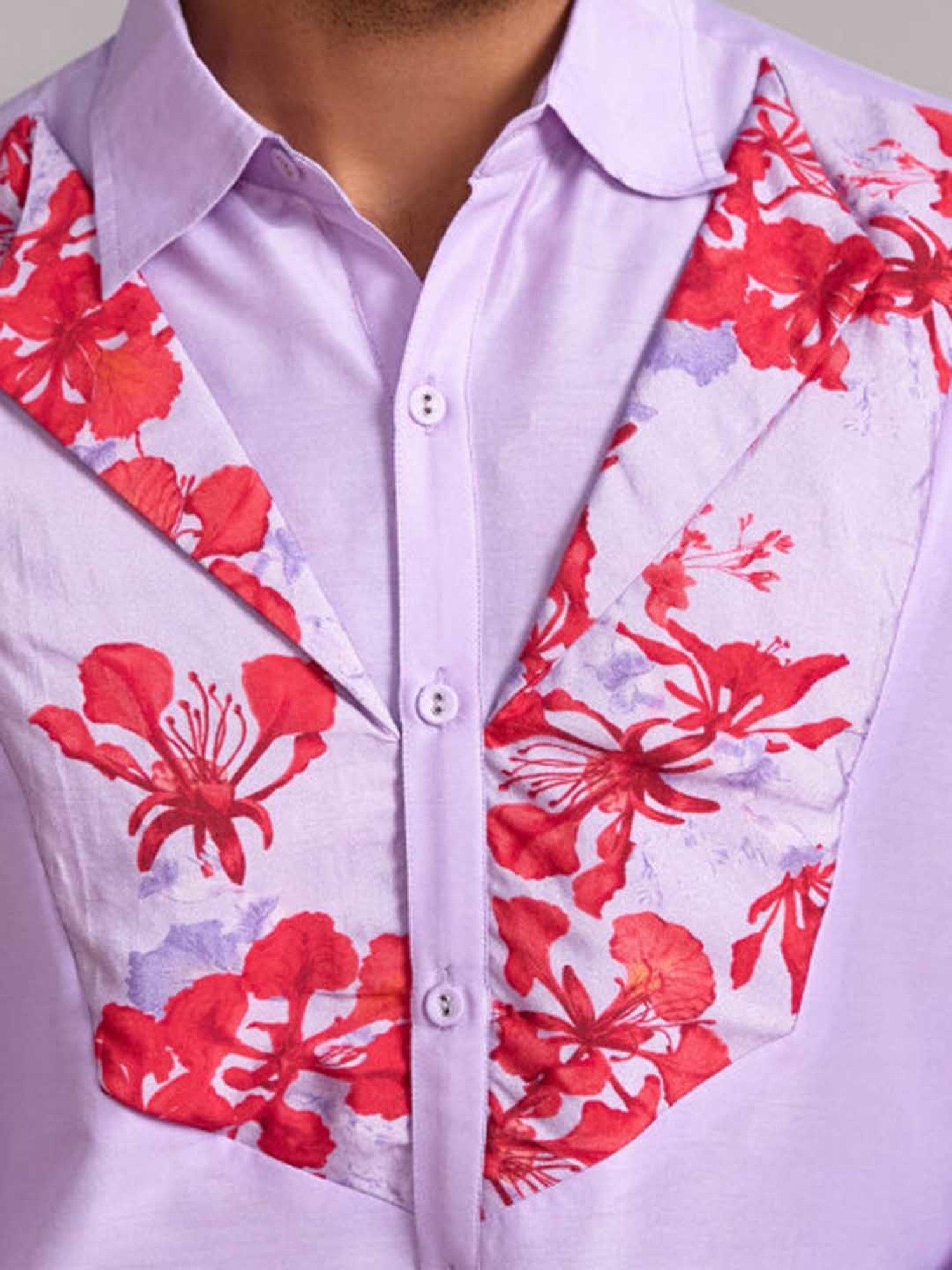 Abhishti Lavender Straight Fit Gulmohar Classic Printed Kurta