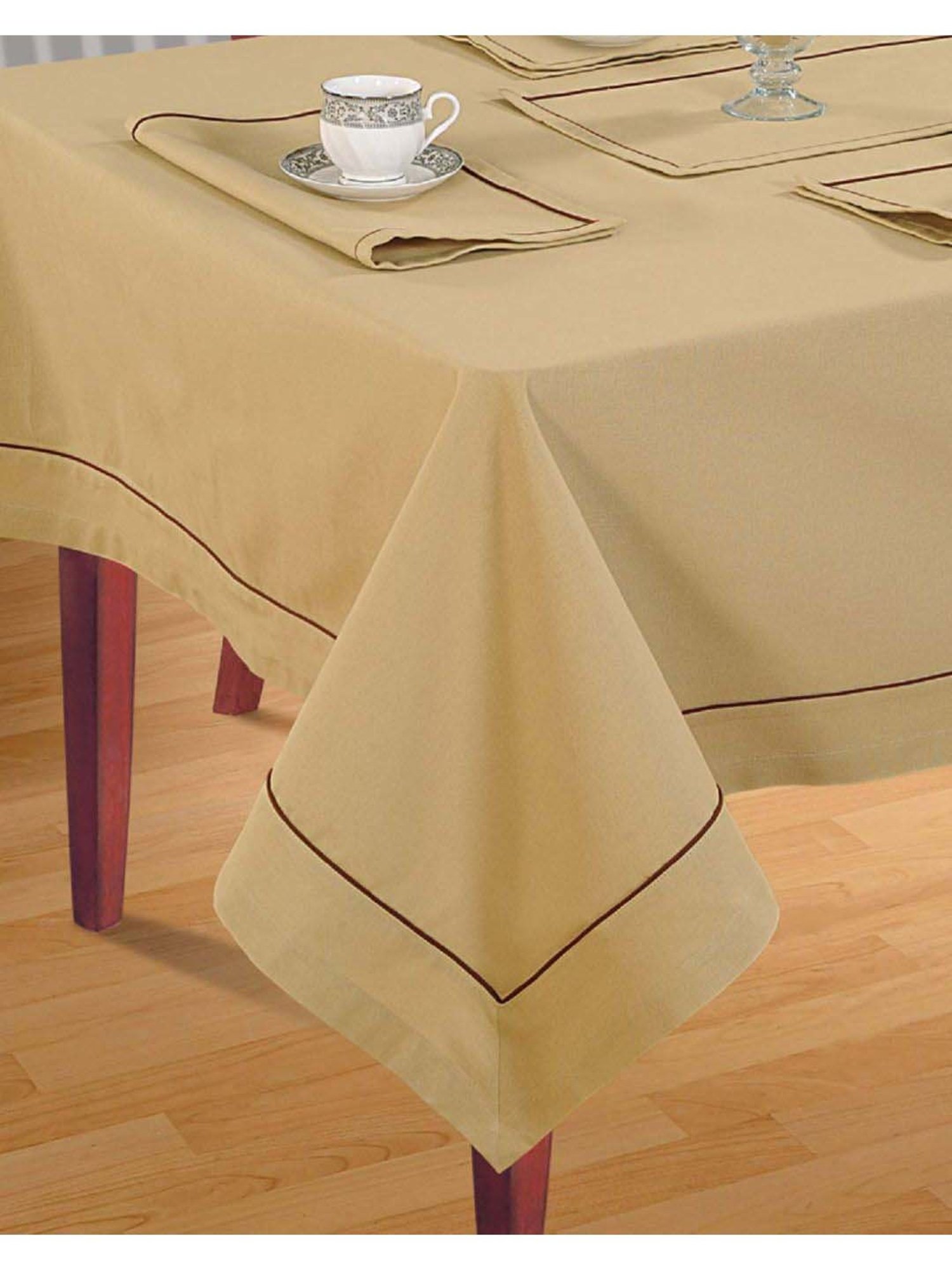 Romee Beige Cotton Checks Table Linen Sets