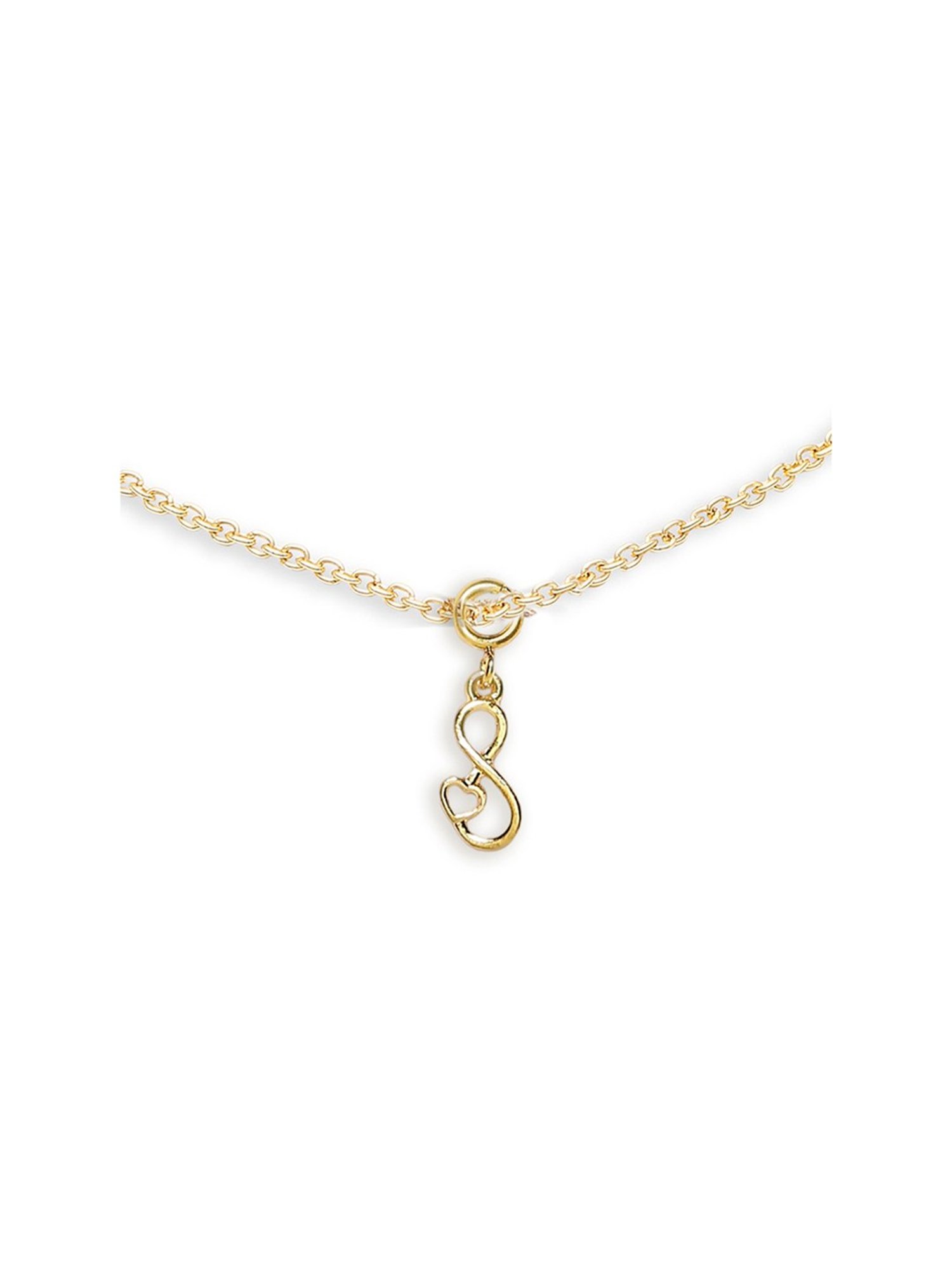 OOMPH Gold-Tone Infinity Charm Delicate Fashion Stylish Latest Anklet for Women
