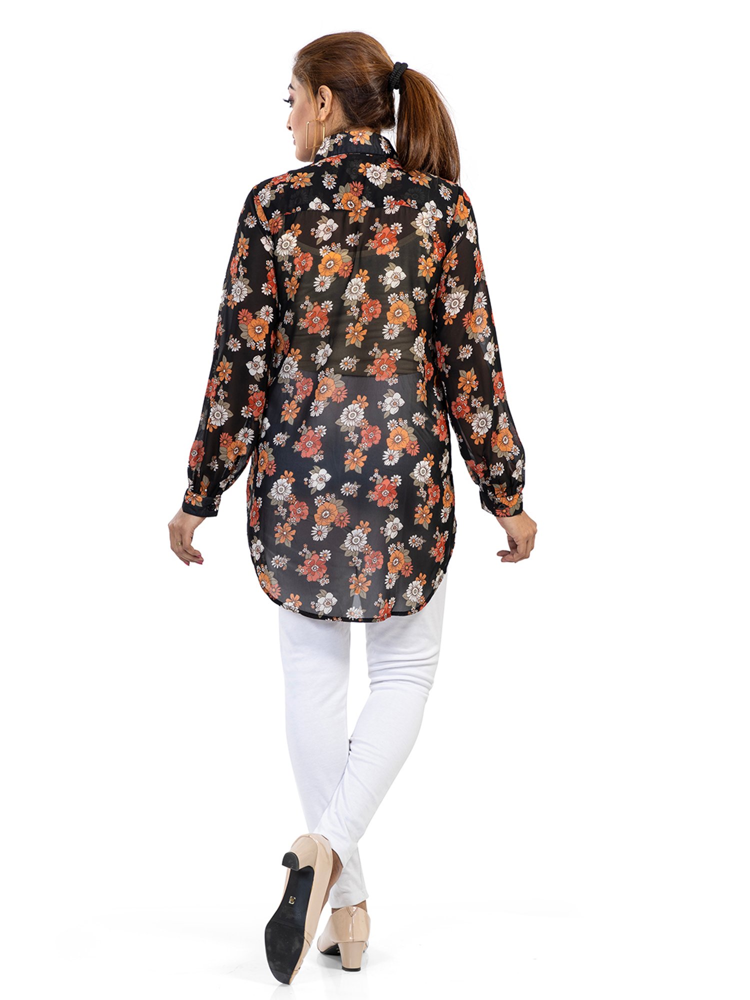 Nino Bambino Black Printed Long Shirt