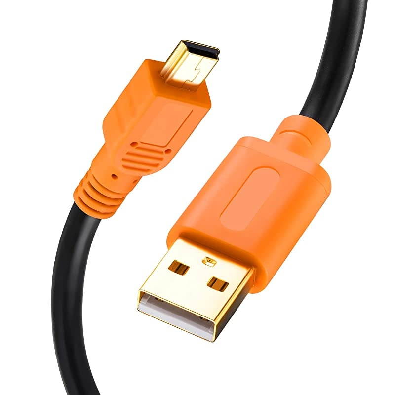 Mini USB Cable 12Ft  Mini USB Cable USB 20 Type A to Mini B Cable Male Cord for GoPro Hero 3+ Hero HD Cell Phones MP3 Players Digital CamerasGPS Receiver PDAs etc 12Ft4M Orange