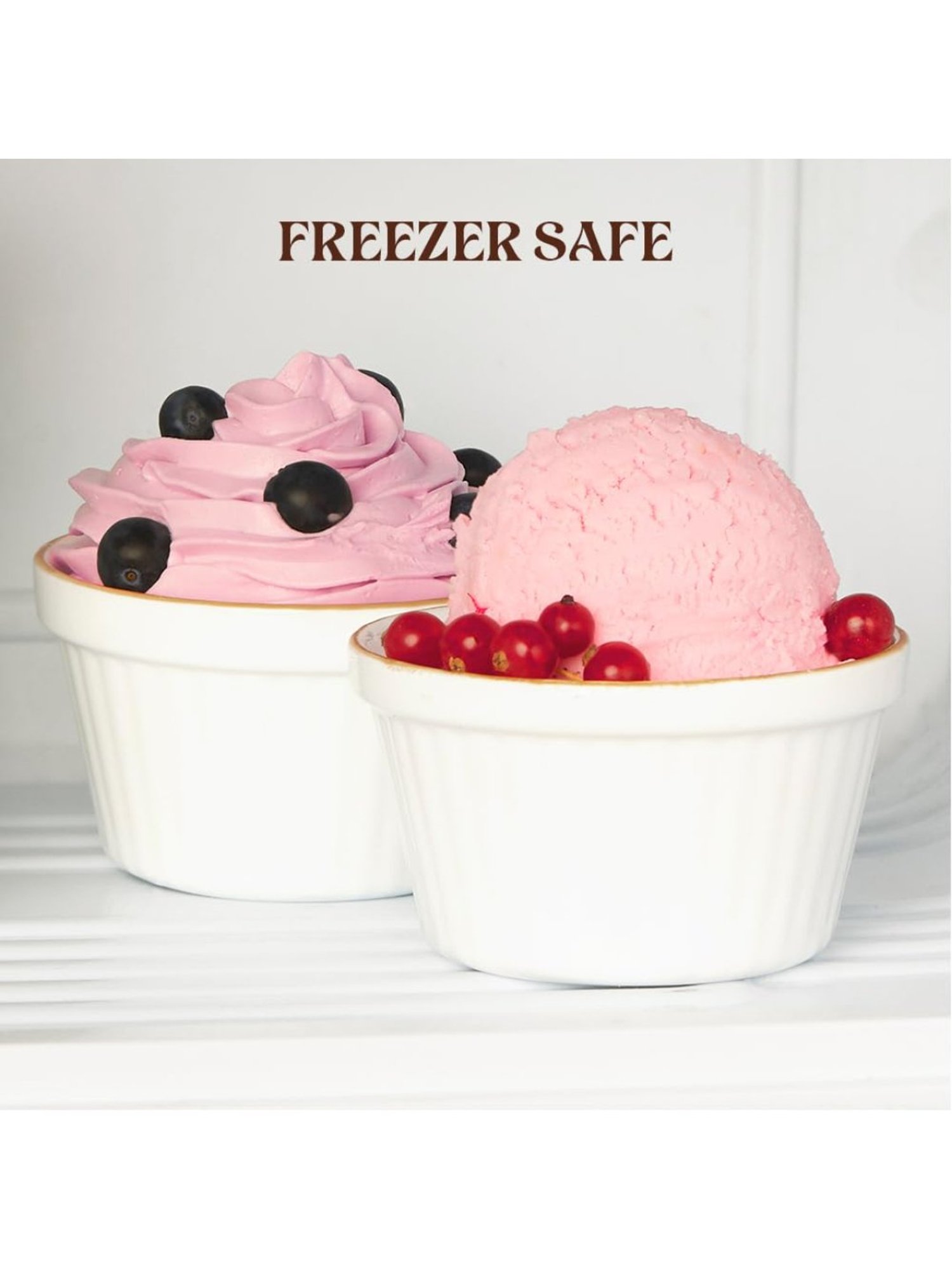 Larah by Borosil White Glass Ice Cream Bowl - Set of 6