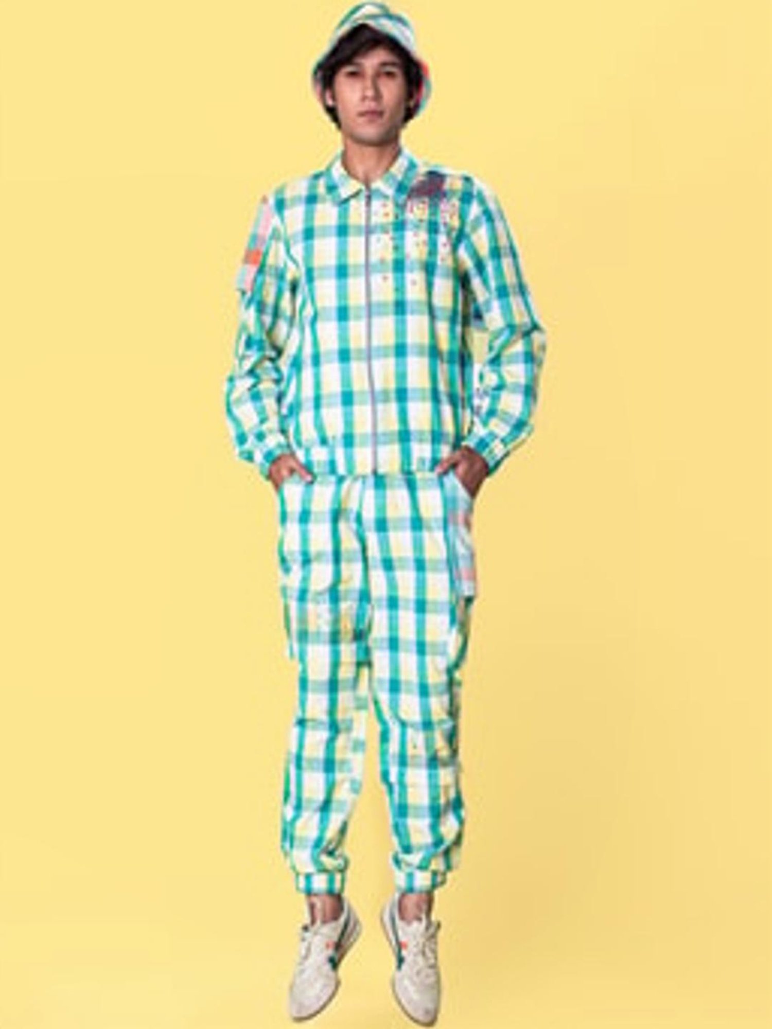 WES Casuals by Westside Olive Relaxed-Fit Mid-Rise Cotton Blend Joggers