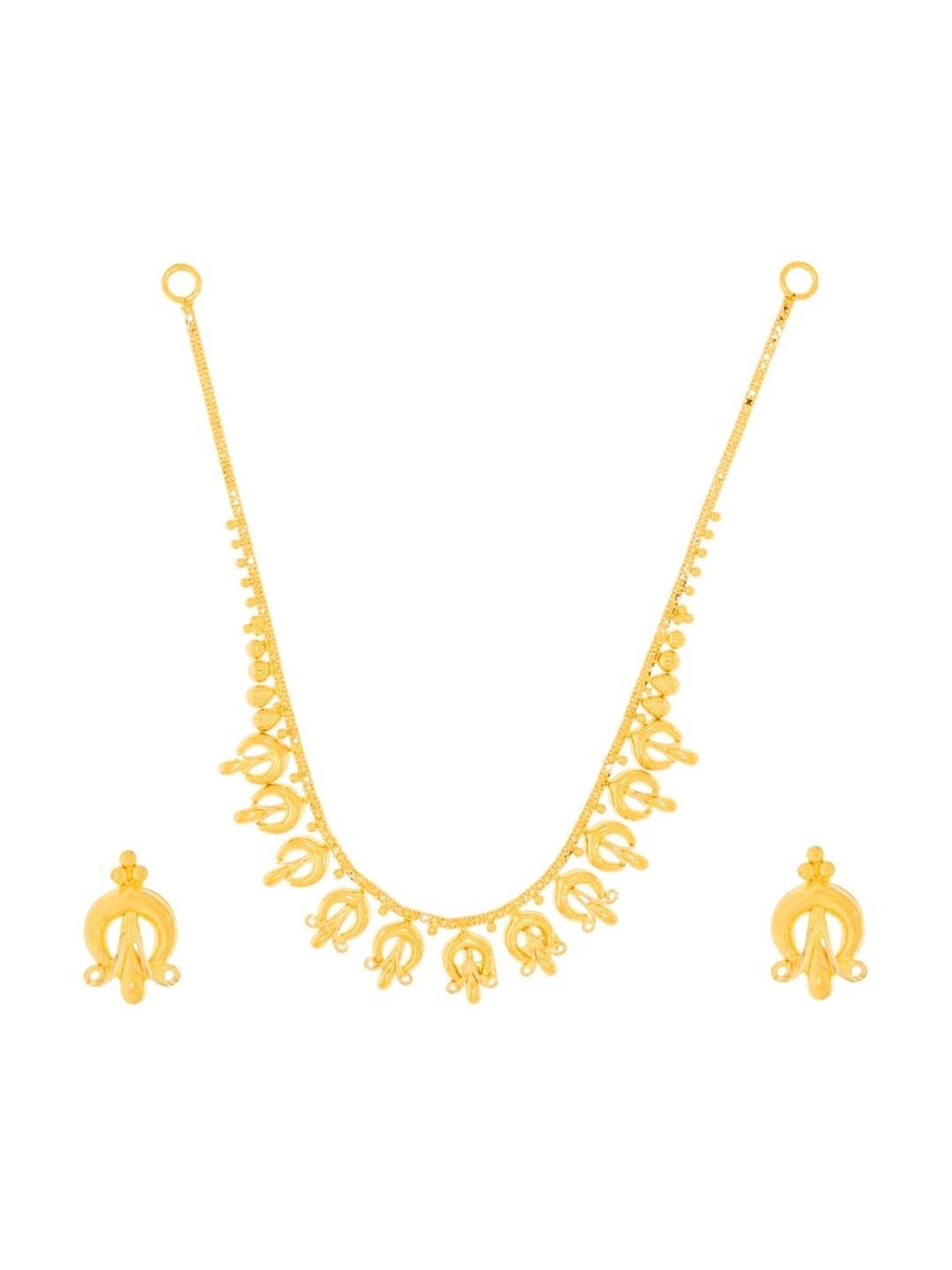 Waman Hari Pethe Jewellers 22k Gold Necklace Set for Women