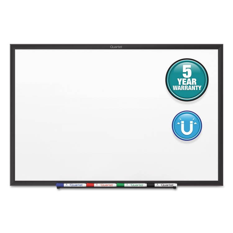 Quartet Classic Series Magnetic Whiteboard 24 x 18 Black Aluminum Frame SM531B