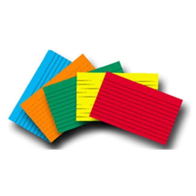 TOP NOTCH TEACHER PRODUCTS TOP362 INDEX CARDS 3 X 5 LINED 75 CT BRITE ASSORT