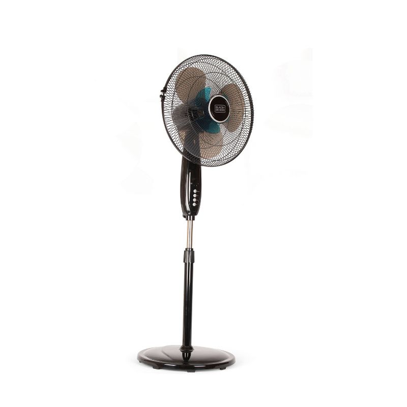 BLACK+DECKER 16" Dual Blade Stand Fan with Remote Control Black