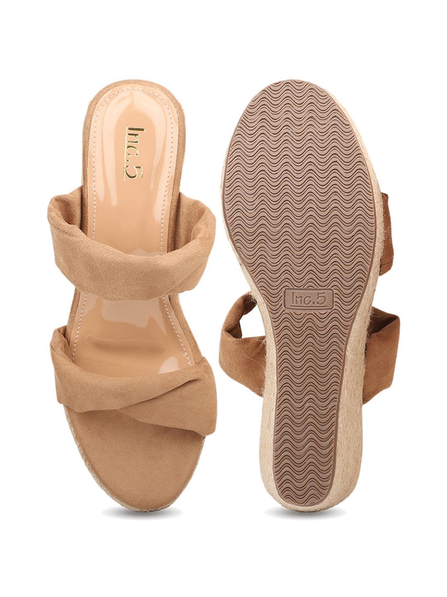Inc.5 Women's Beige Casual Wedges