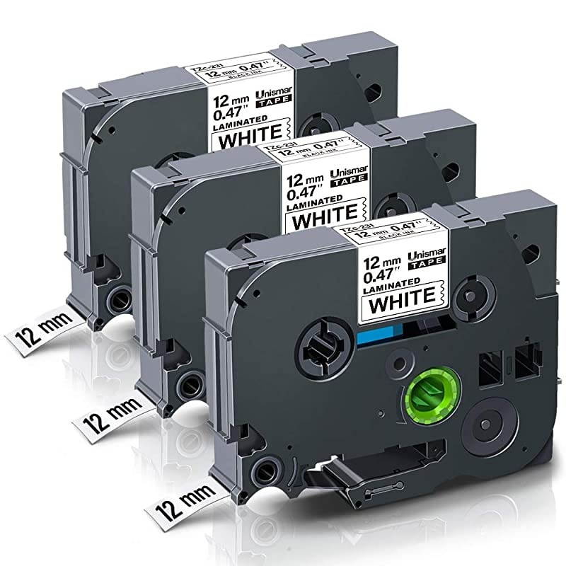 Tz Tape 18mm 07 Laminated White Compatible Label Tape Replacement for Brother PTouch TZe241 TZ241 TZe241 for PTD400AD PTD600 PTP700 PT1810 PT1880 PT2730 Printer 34 x 262 3Pack