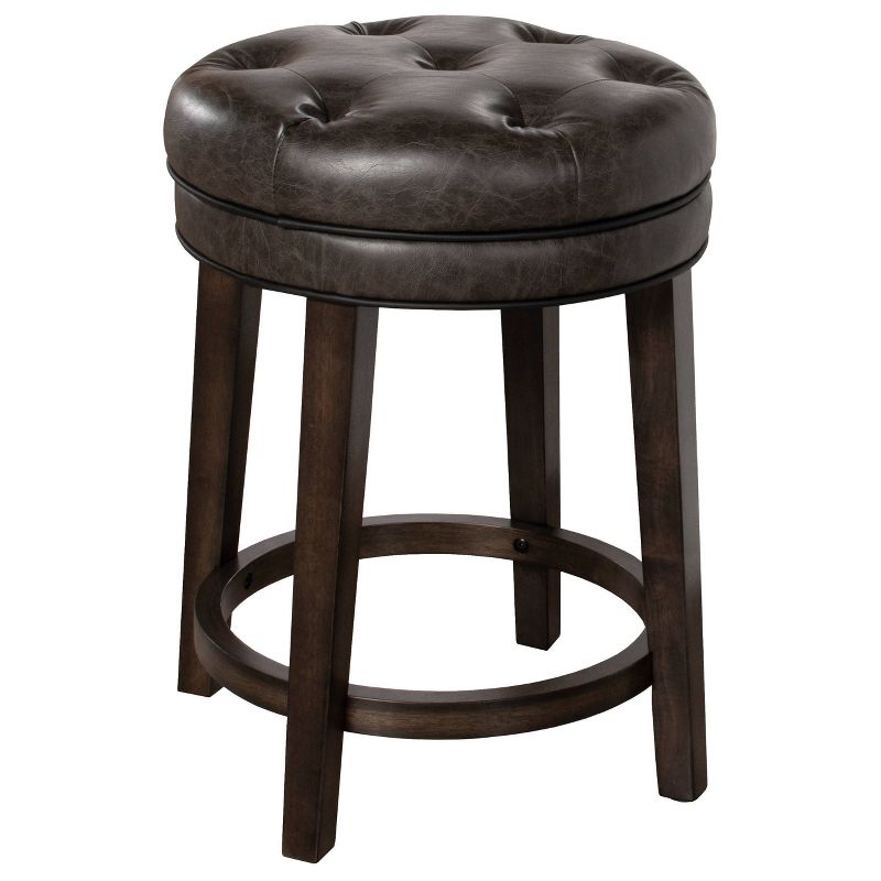 25.5" Krauss Wood Backless Swivel Counter Height Barstool Charcoal Gray - Hillsdale Furniture