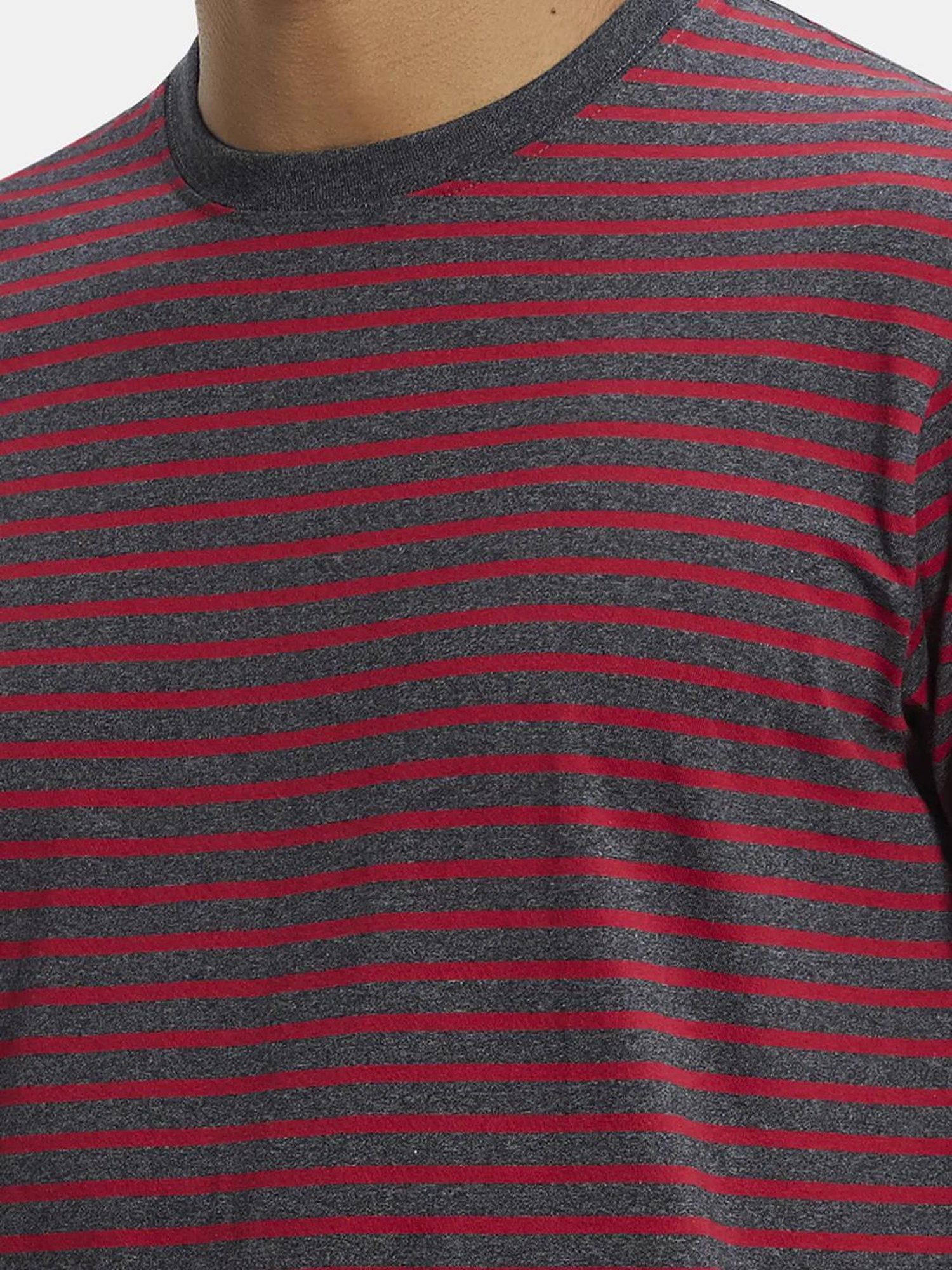 Jockey 2715 Men's Super Combed Cotton Rich Striped Round Neck Half Sleeve T-Shirt