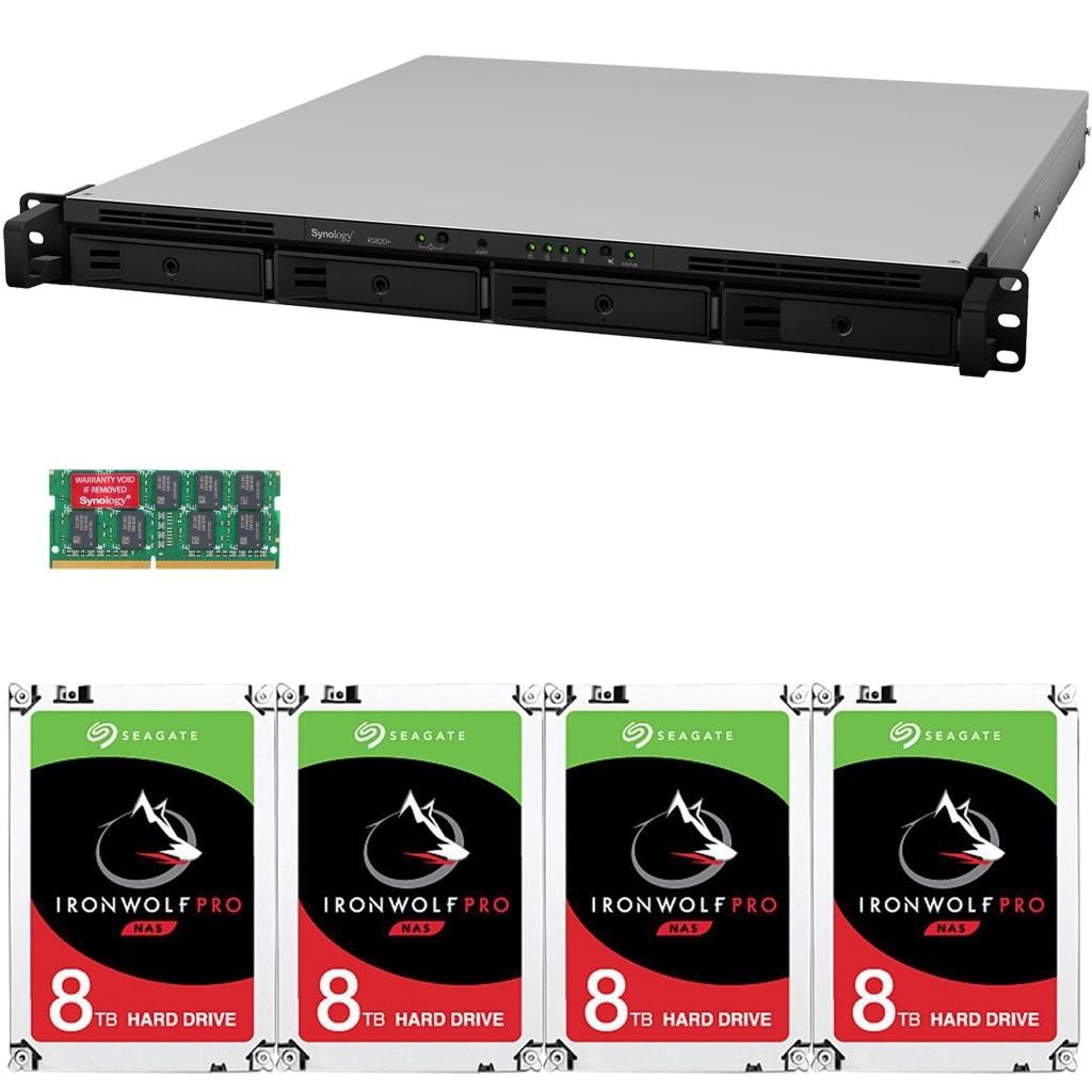 Synology RS820+ 4-Bay RackStation NAS with  56TB (4x14TB) of Seagate Ironwolf PRO NAS Drives Fully Assembled and Tested By CustomTechSales