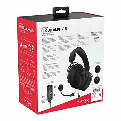 HyperX Cloud Alpha S - PC Gaming Headset, 7.1 Surround Sound, Adjustable Bass, Dual Chamber Drivers, Breathable Leatherette, Memory Foam, & Noise Cancelling Mic