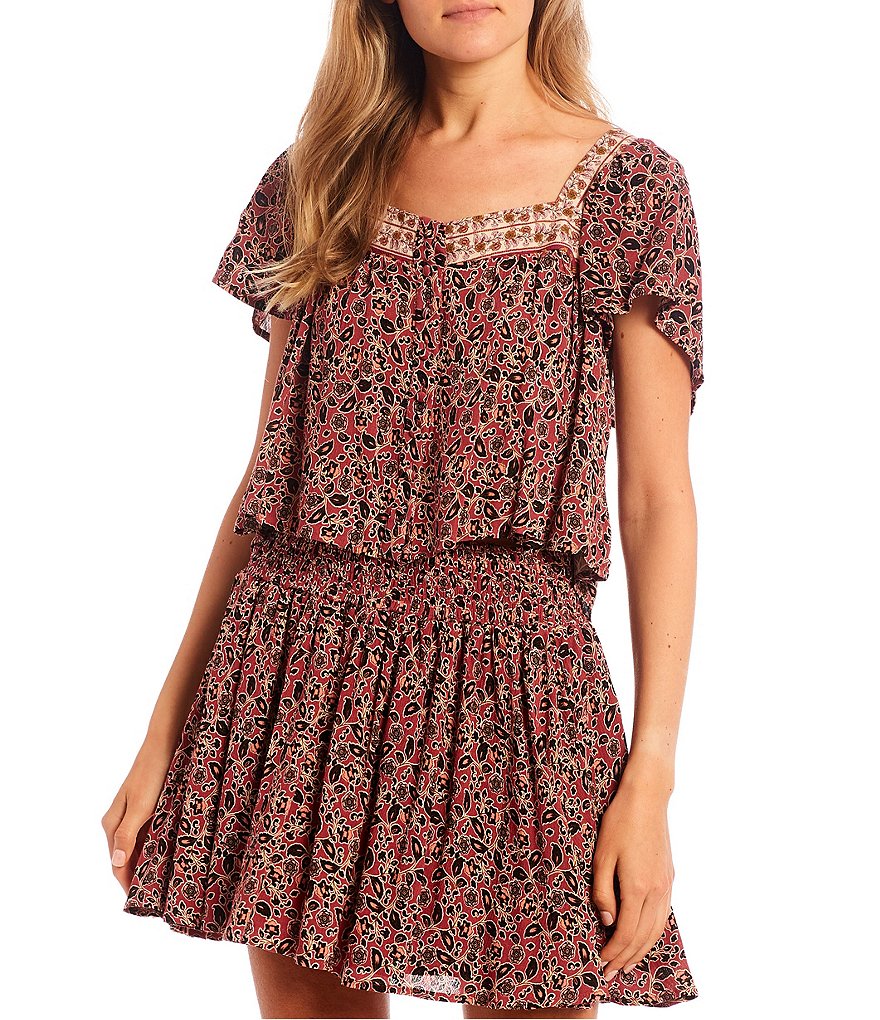 Love & Piece Sleeveless Tie-Die Peplum Hanky Hem Top