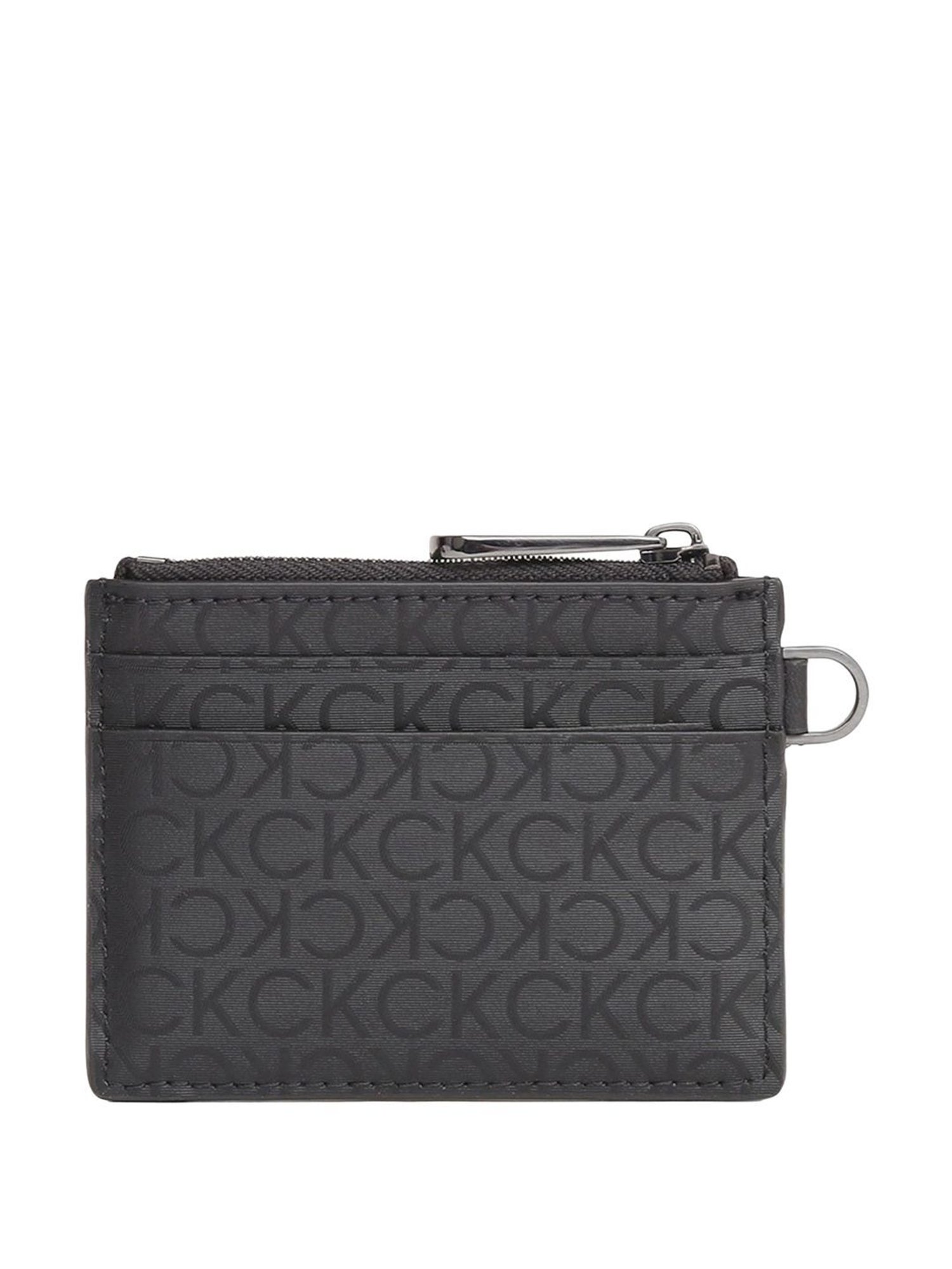 CALVIN KLEIN Black ELEVATED 4CC Logo Card Case