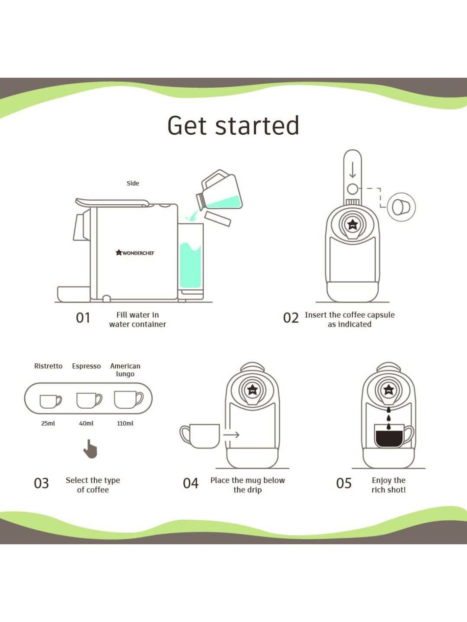 Wonderchef Regalia Capsule Coffee Machine with Frother (1400W, Black)