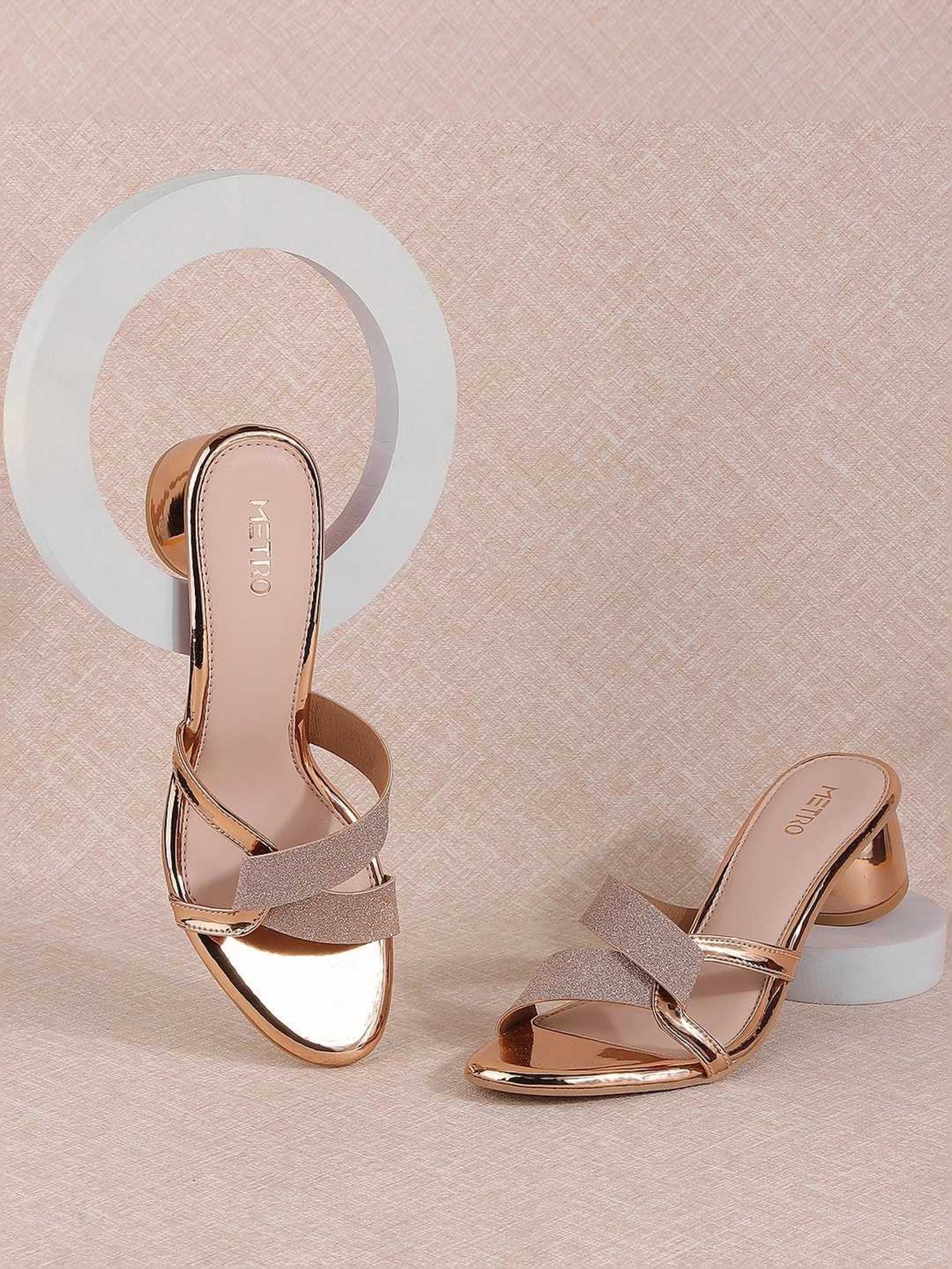 Metro Women's Rose Gold Casual Sandals