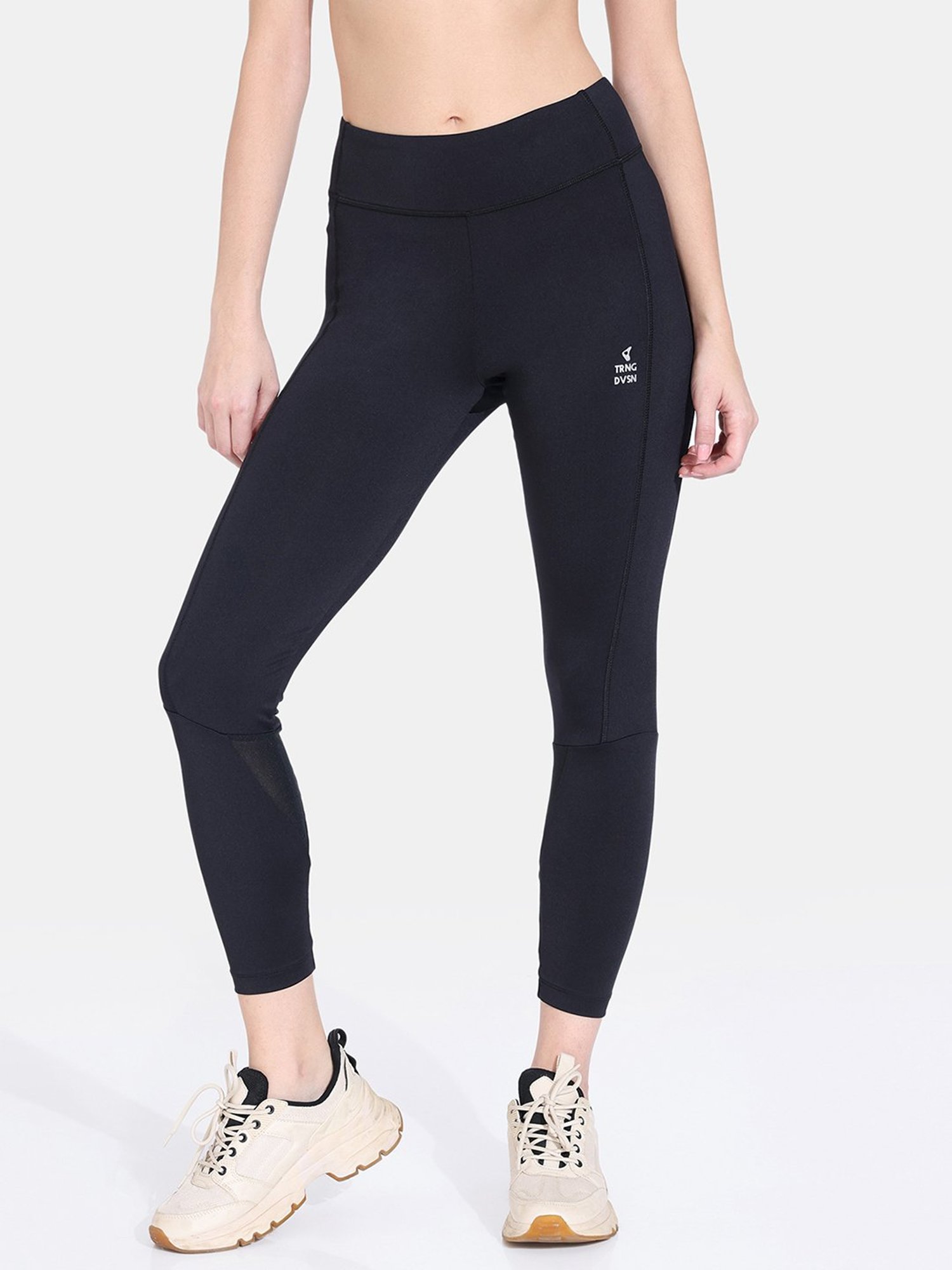 Zelocity by Zivame Black Mid Rise Tights