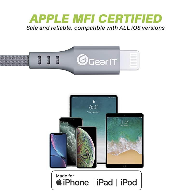 2Pack Lightning to USBC Cable 6ft Mfi Certified Nylon Braided Fast Charging Cable for iPhone 1212 Pro12 Pro Max1111 Pro11 Pro Max12 MiniXRXS MaxXSX iPad Power Delivery Silver