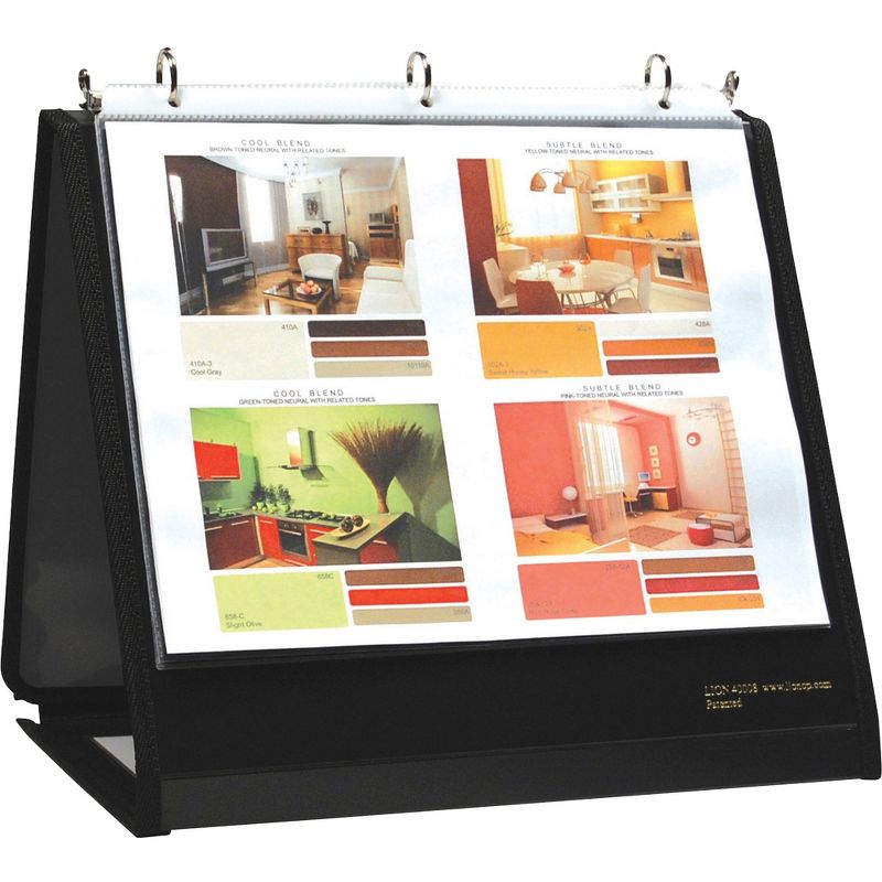 Lion Office Products Ring Binder Easel 3/4" Cap Horizontal 11"x8-1/2" Black 40008BK