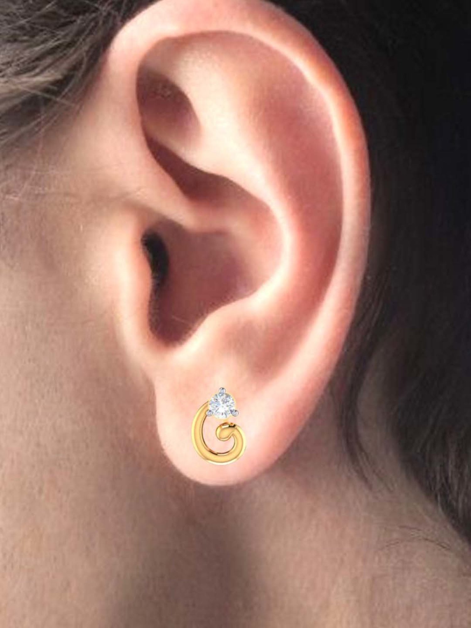 P.C. Chandra Jewellers 18 kt Gold & Diamond Earrings