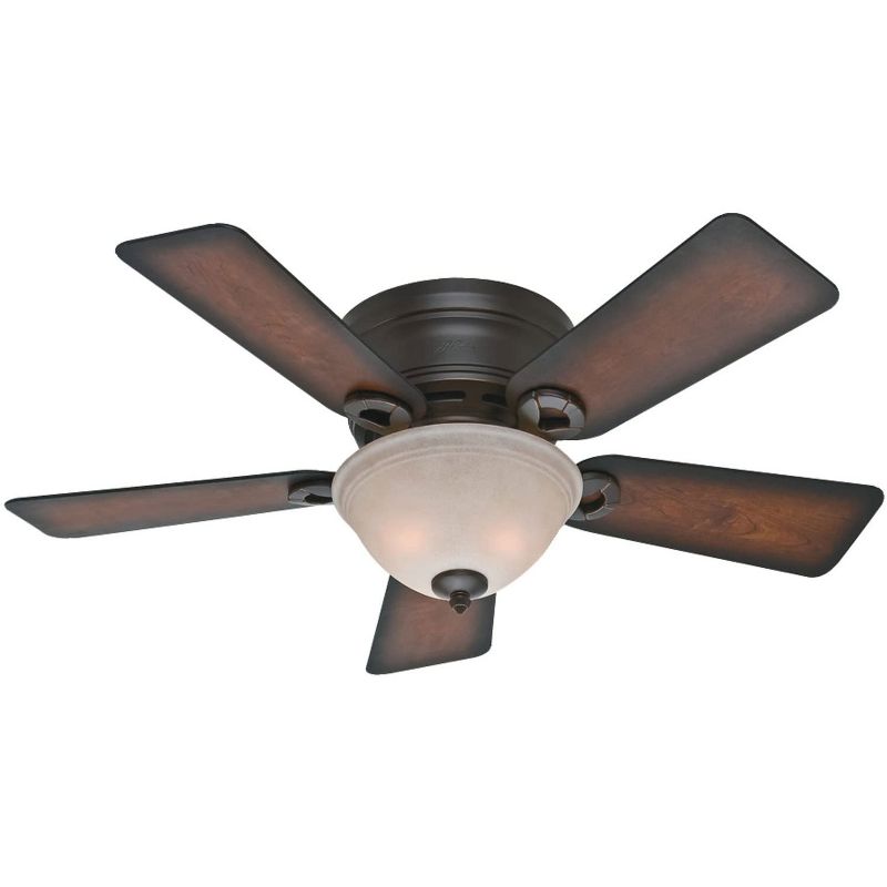 Hunter Fan Company 51023 Conroy Low Profile 42 Inch 5 Blade Ceiling Fan with 2 Energy Efficient 6.5 Watt LED Light Bulbs, Onyx Bengal