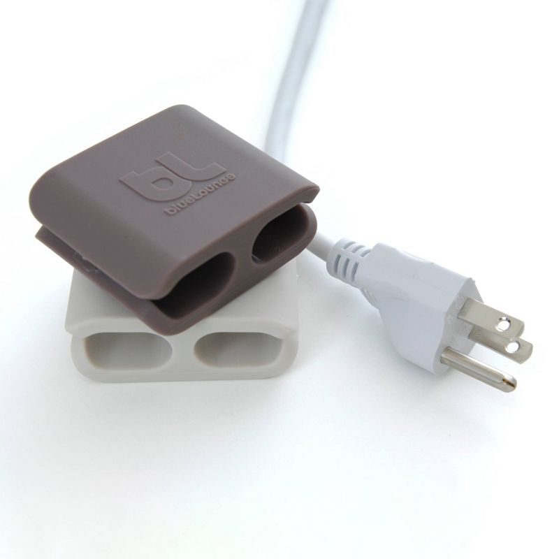 2pk CableClip Multi-Purpose Clips Large Gray/White - BlueLounge