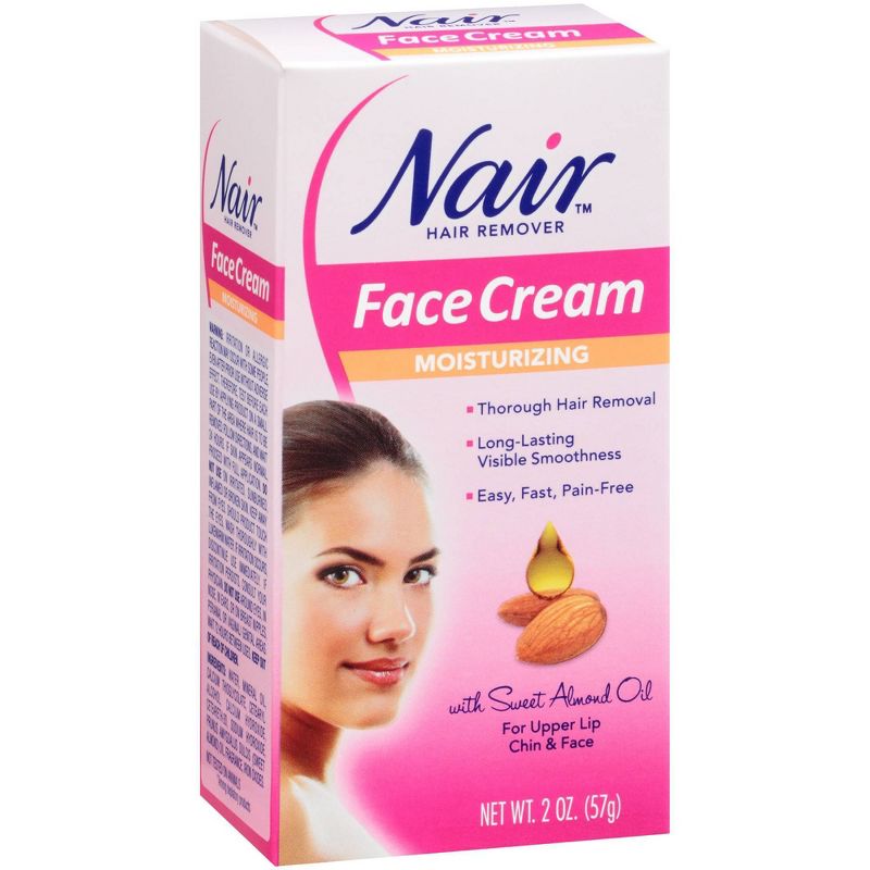 Nair Hair Remover Moisturizing Face Cream with Sweet Almond Oil - 2oz