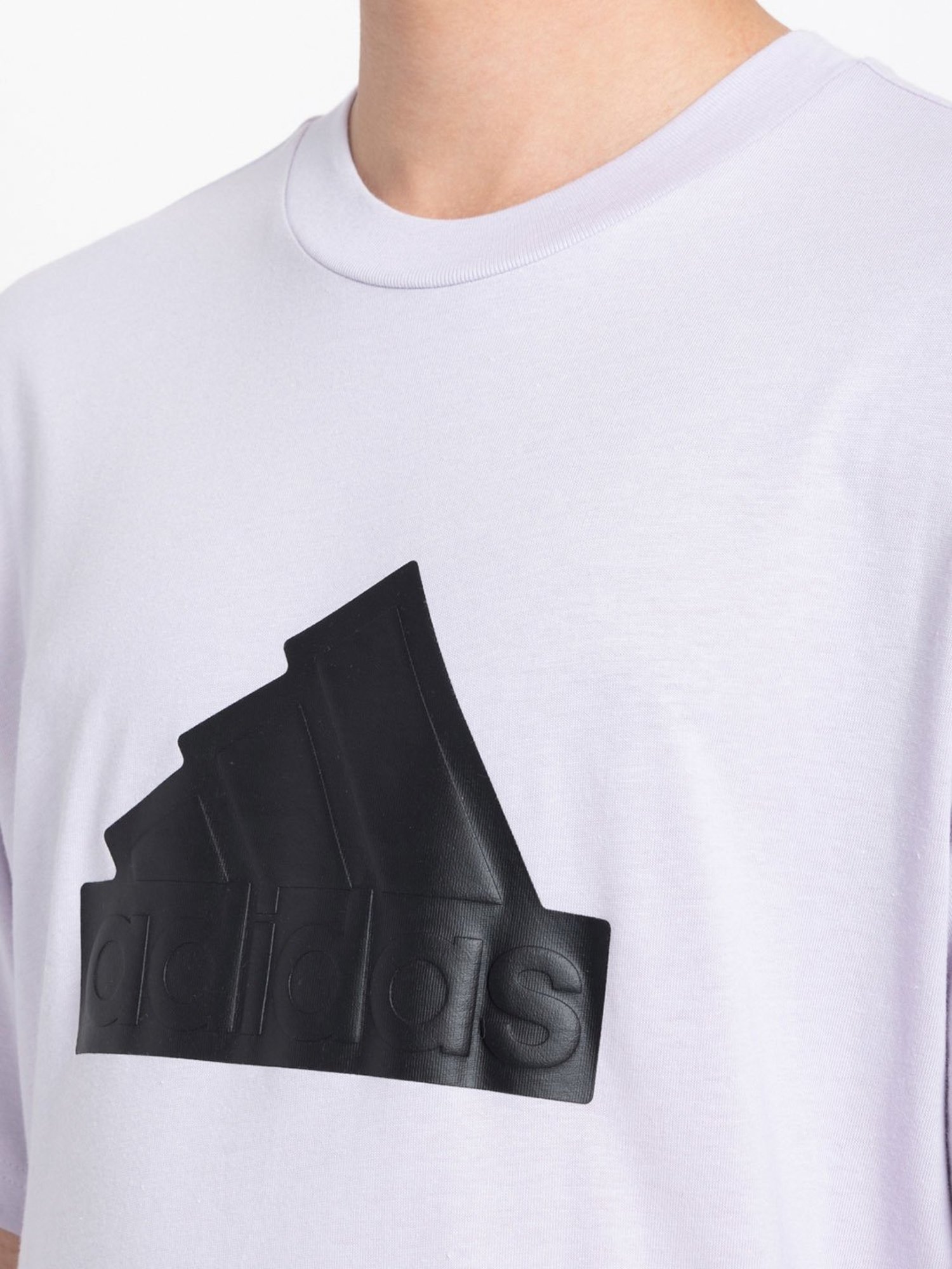 adidas Light Purple Loose Fit Future Icons Cotton Crew T-Shirt