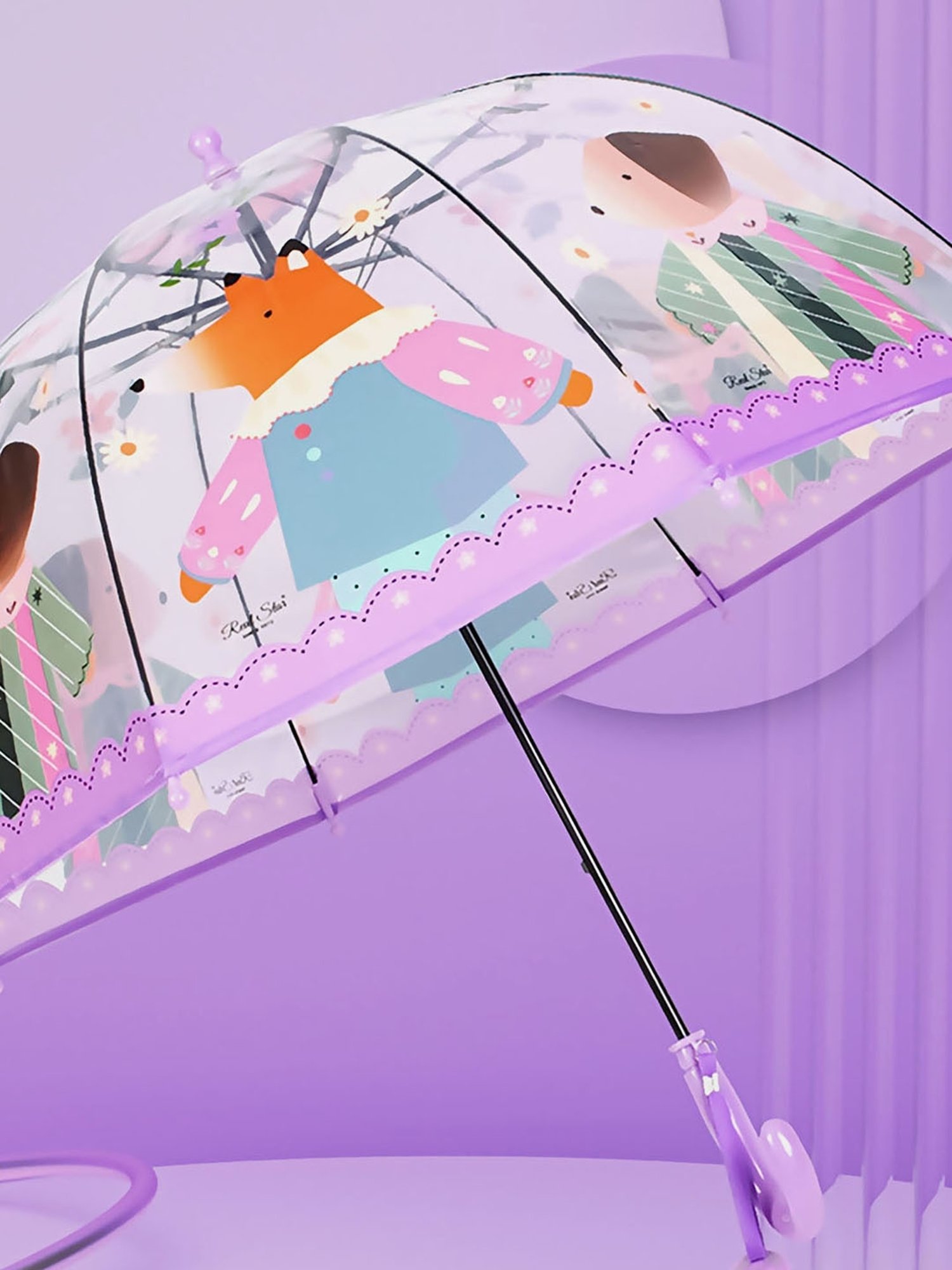 Little Surprise Box Purple Polyester Printed 2 Fold Umbrella