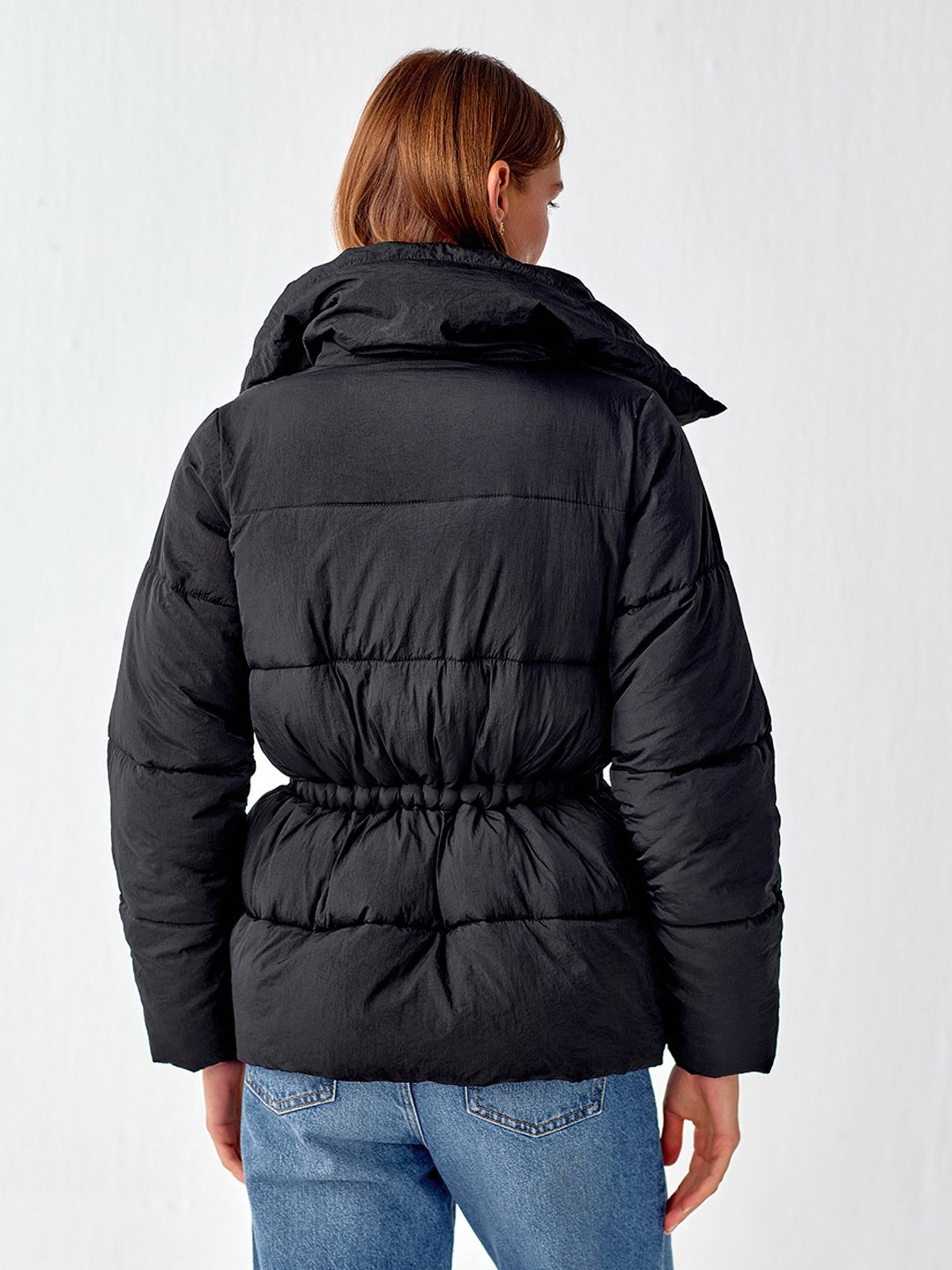 Cover Story Black Regular Fit Puffer Jacket