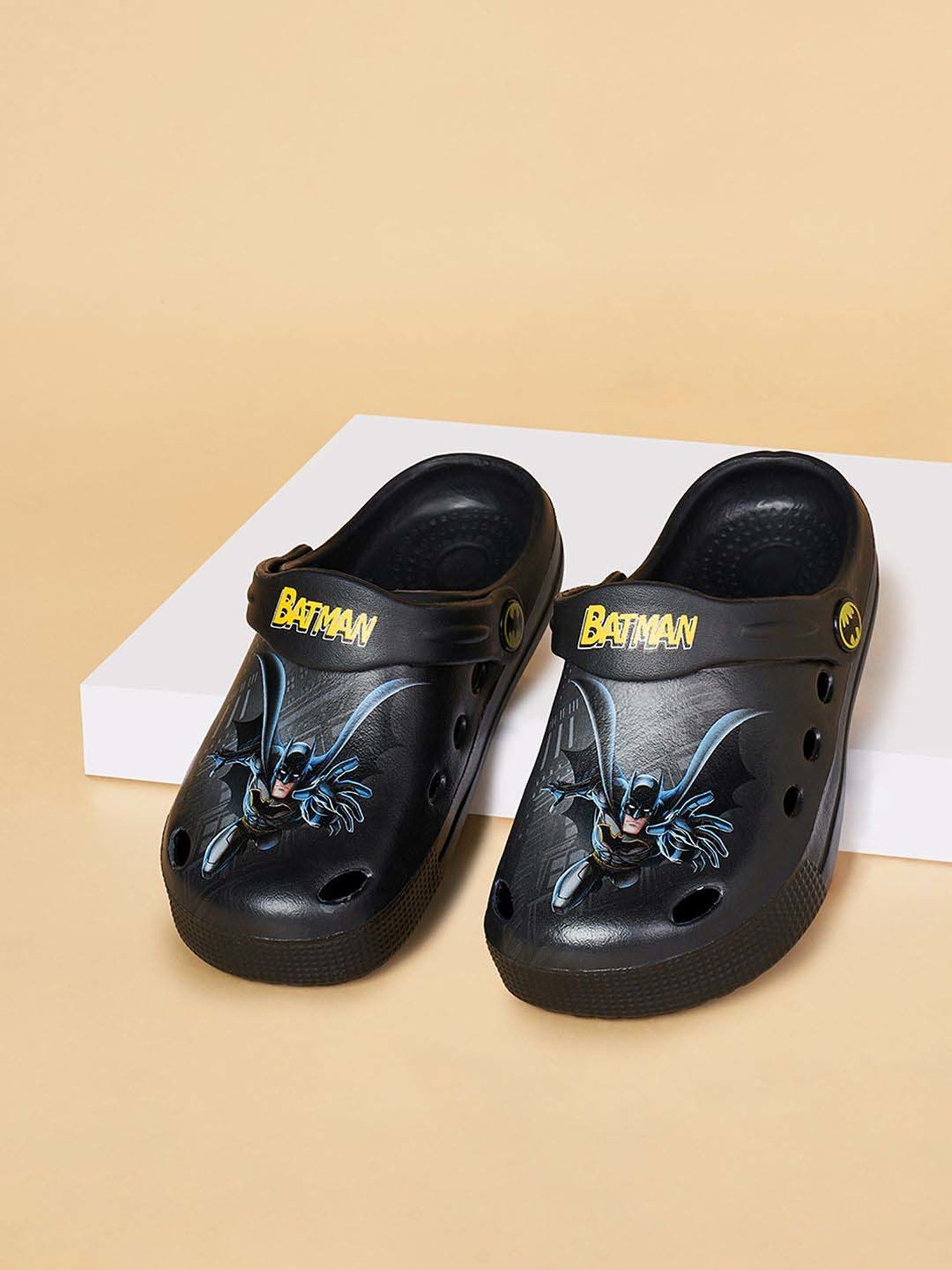 Yellow by Westside Navy Stripe Pattern Slides