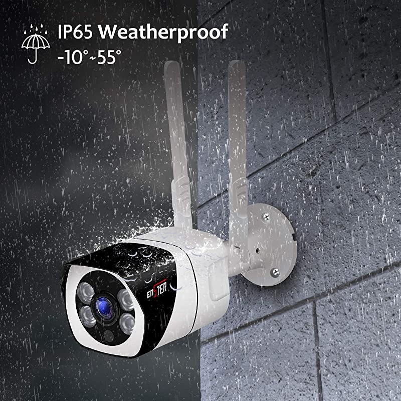 245 GHz WiFi Outdoor Security Camera 1080P 110&deg;Wide Angle TwoWay Audio Motion Detection Waterproof Night Vision FTP Support Max 128GB SD Card Windows iOS Android Compatibility