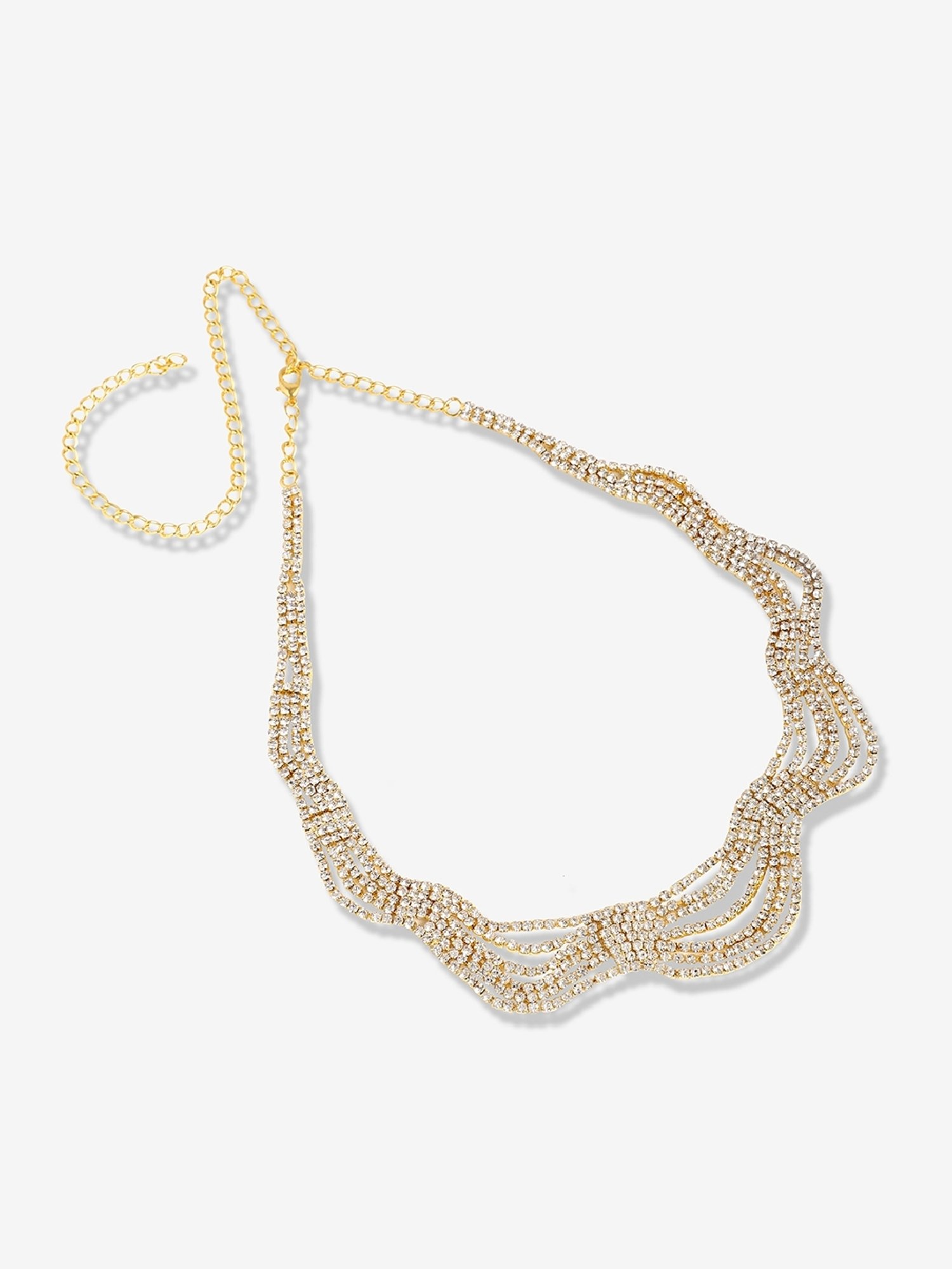 Sohi Silver Plated Designer Party Necklace and Earring Set For Women