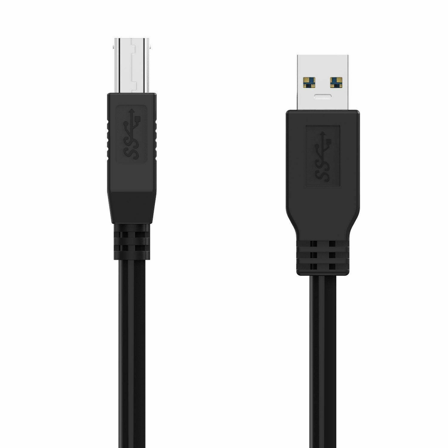 3FT USB 3.0 Printer Cable Type A Male to B Male Scanner Cable High Speed Black