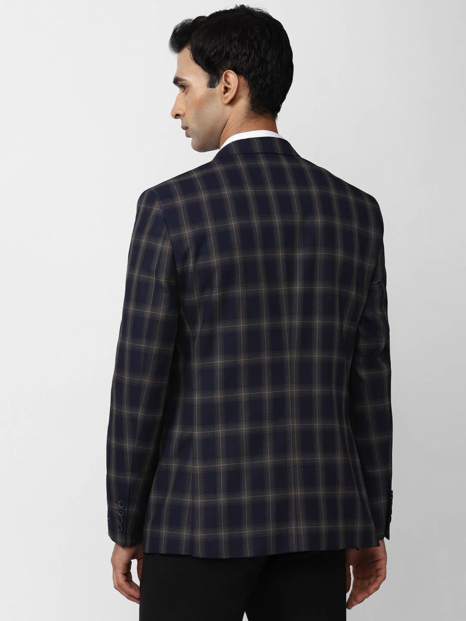 Van Heusen Navy Slim Fit Checks Blazer