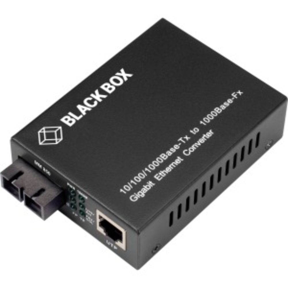Black Box LGC211A Copper to Fiber Media Converter Multimode SC 1000Mbps to RJ45