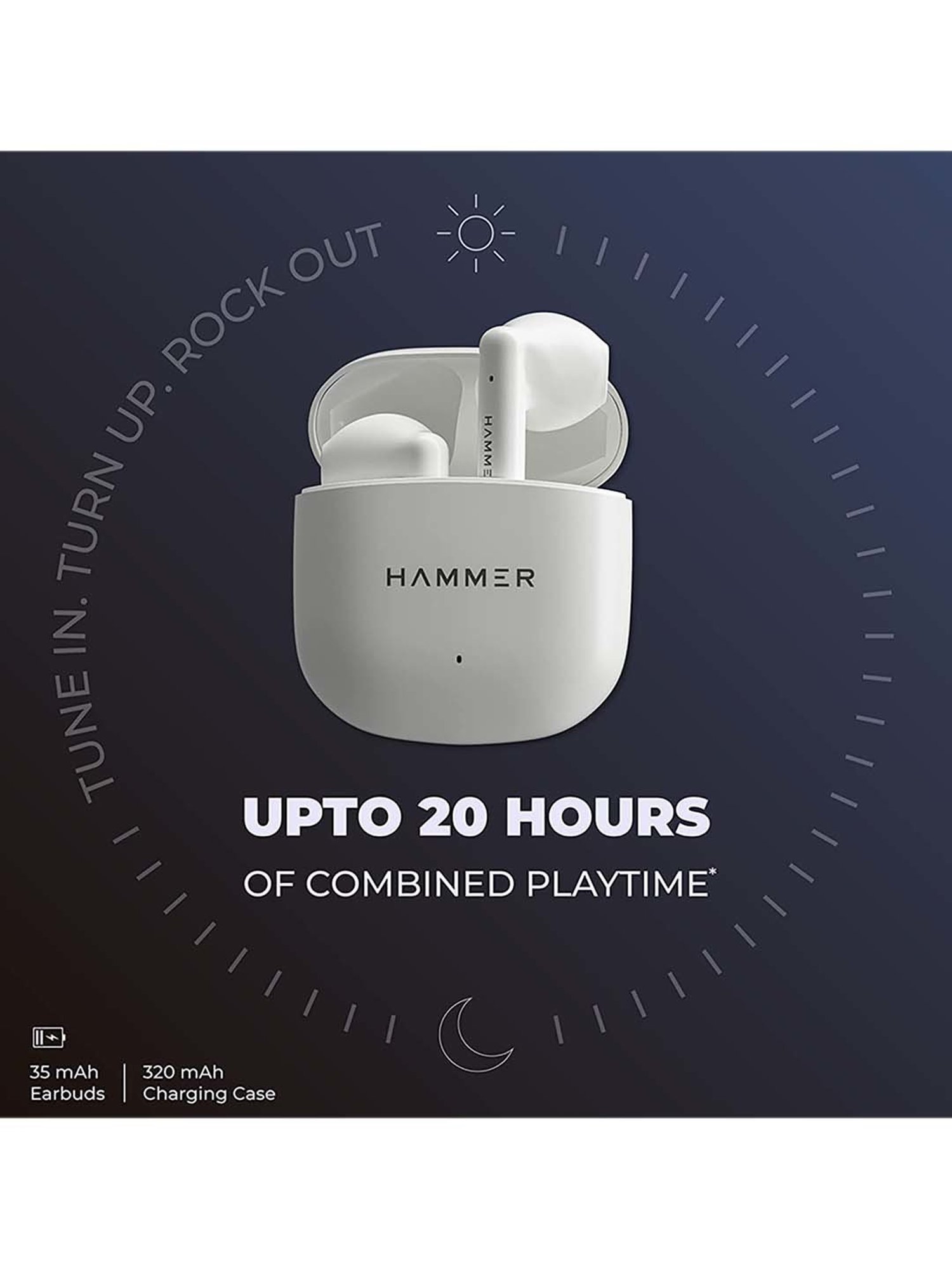 Hammer KO Pro Bluetooth Earbuds (White)