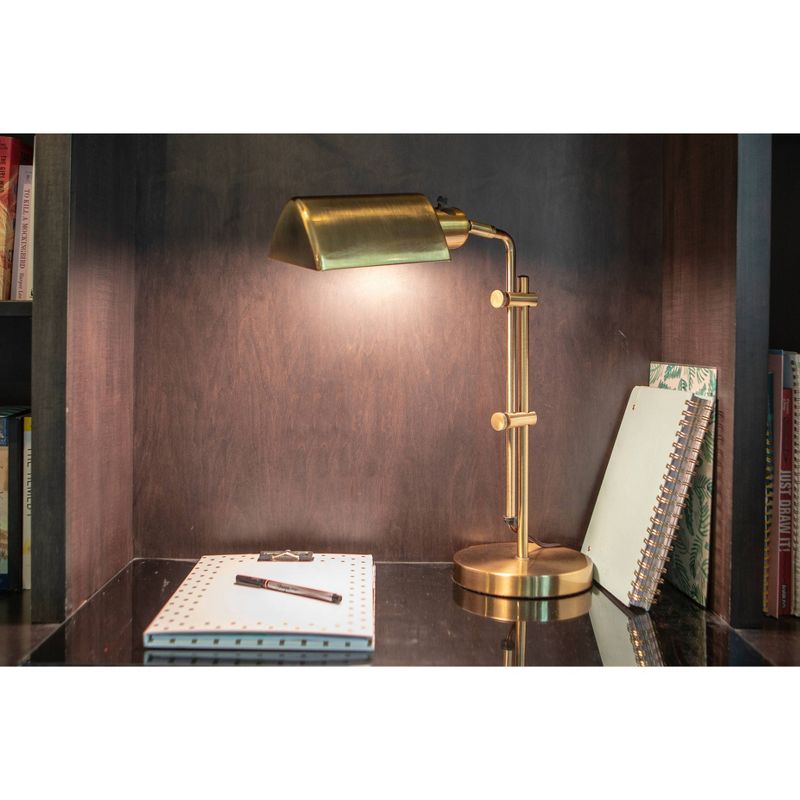 13" Adjustable Pharmacy Table Lamp Brass - Decor Therapy