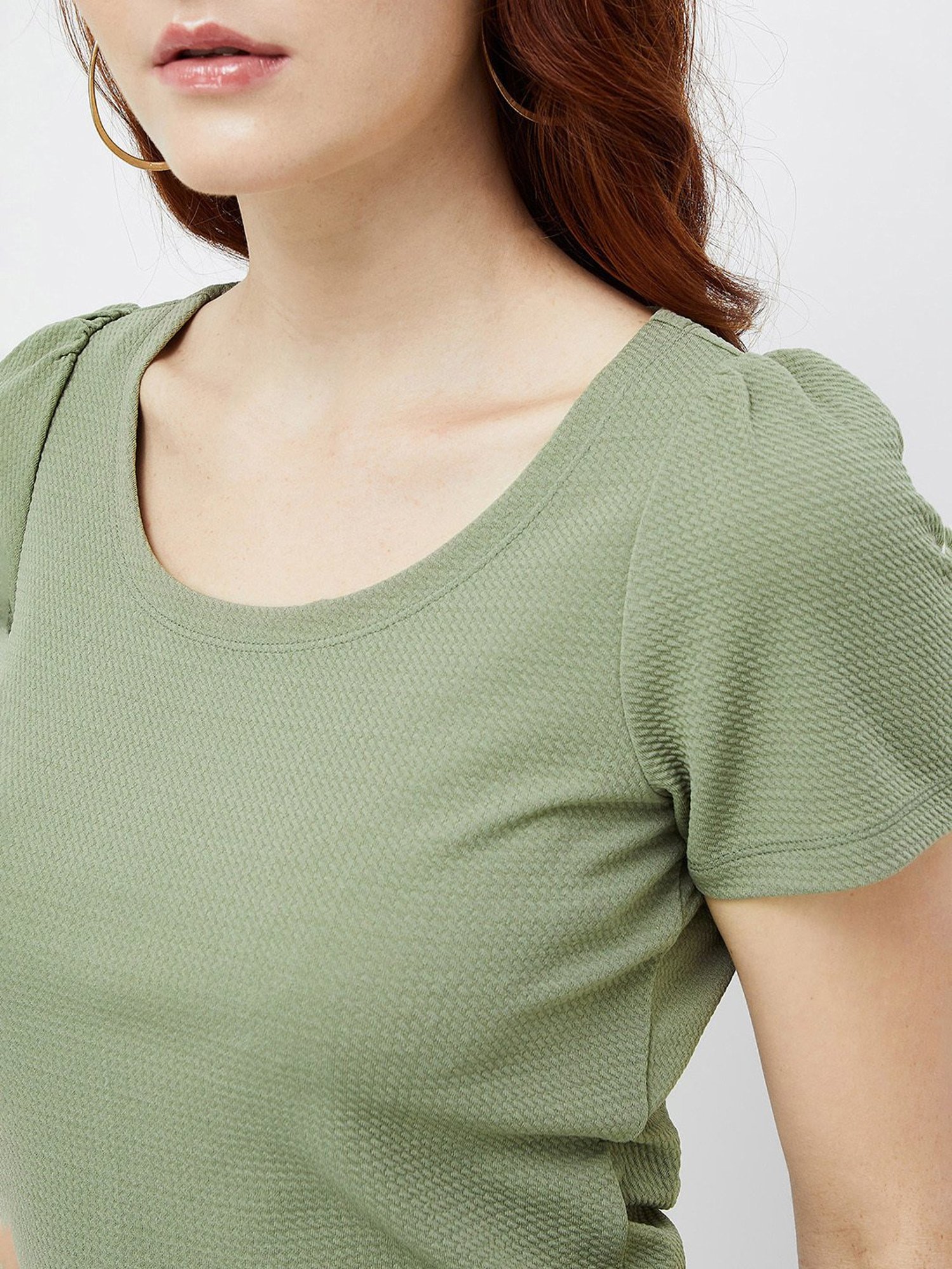 Code by Lifestyle Olive Regular Fit Top